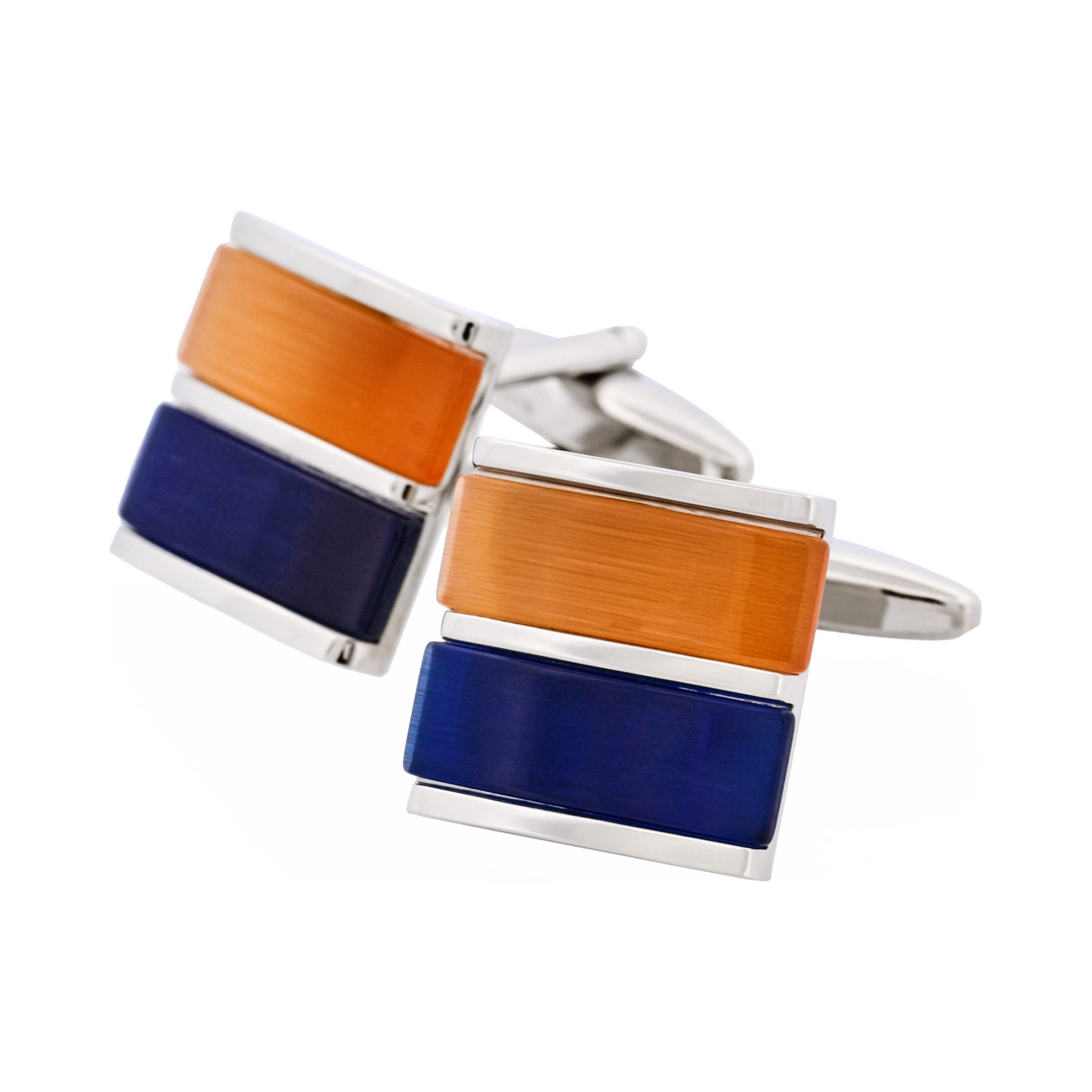 Orange & Navy Cat's Eye Cufflinks