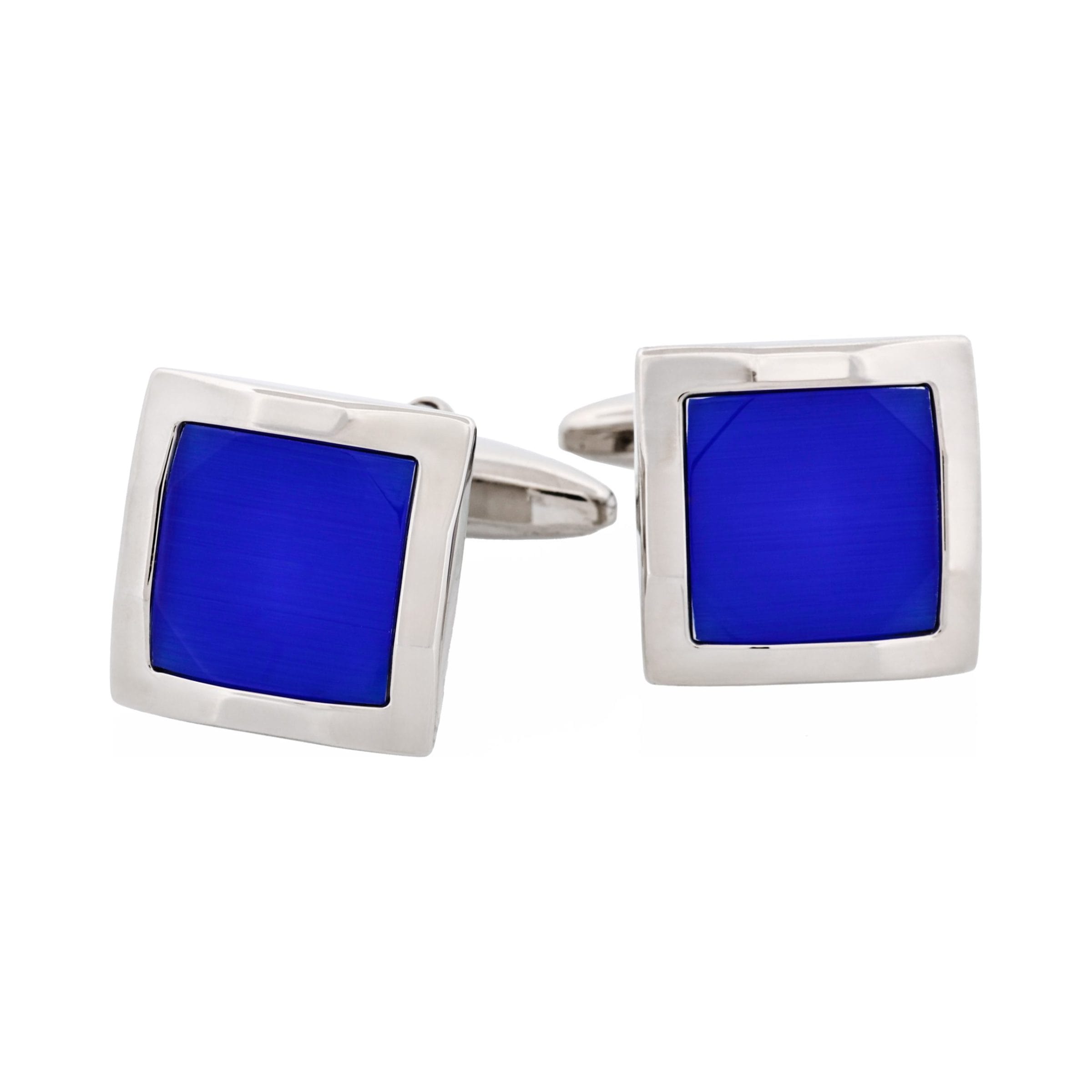 Indigo Blue Cat's Eye Square Cufflinks