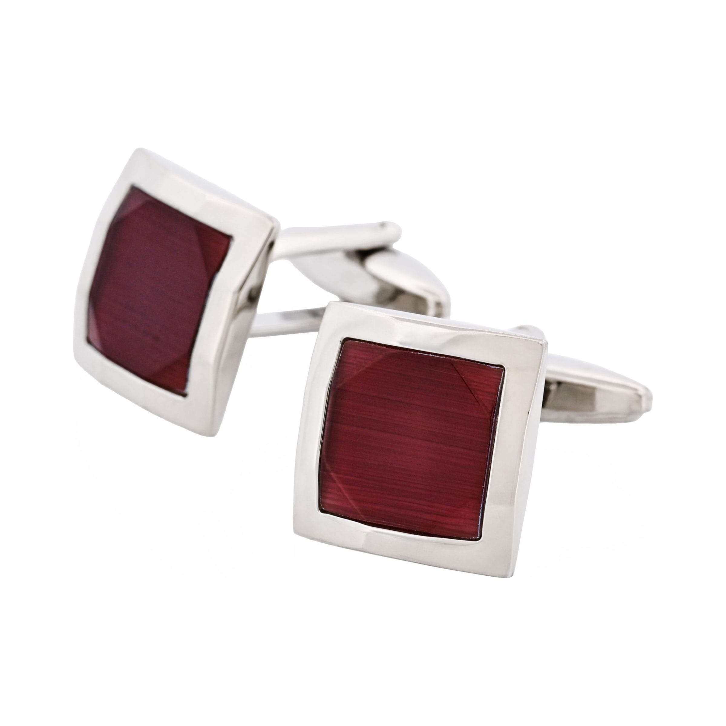 Purple Cat's Eye Square Cufflinks