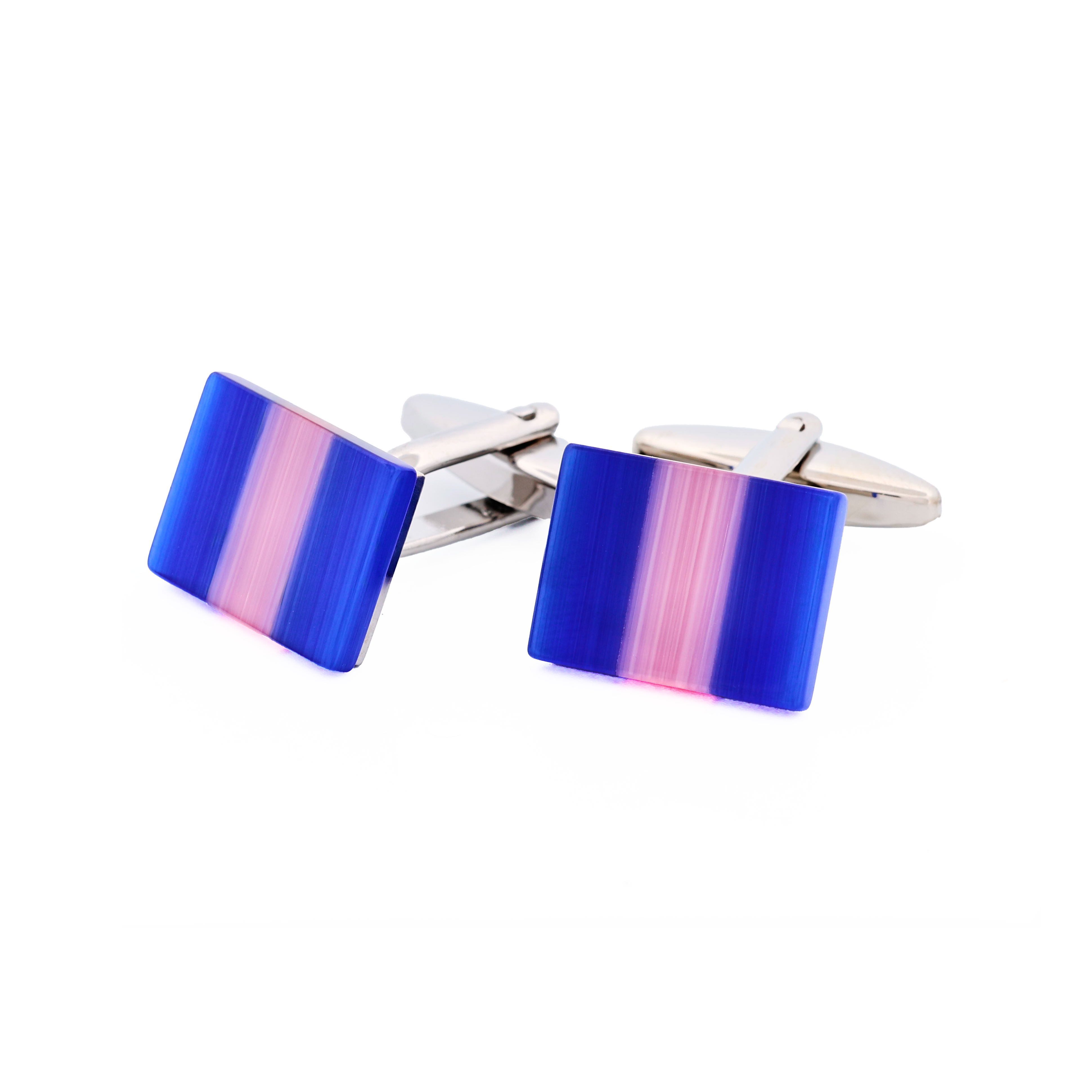 Navy Pink Cat's Eye Cufflinks