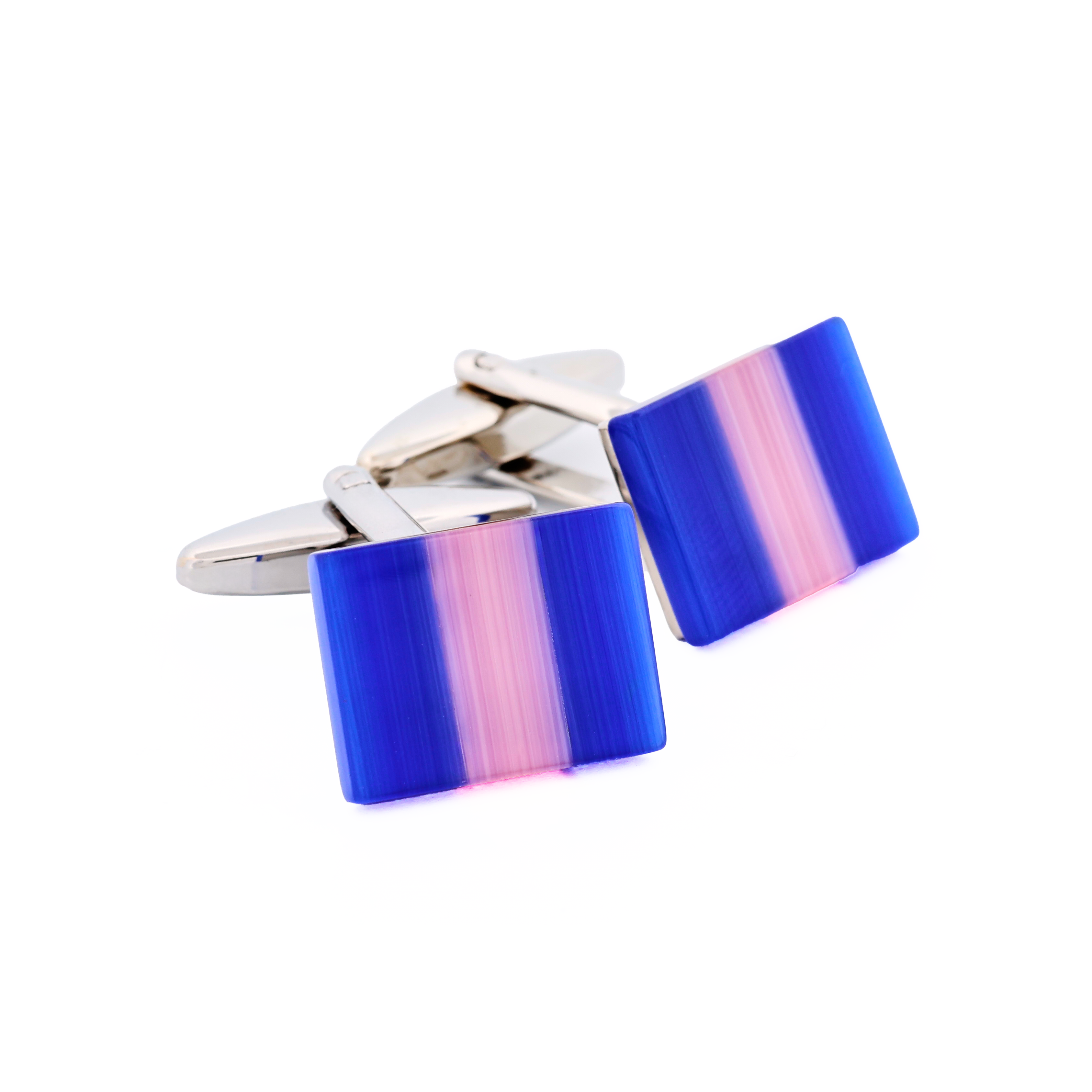 Navy Pink Cat's Eye Cufflinks