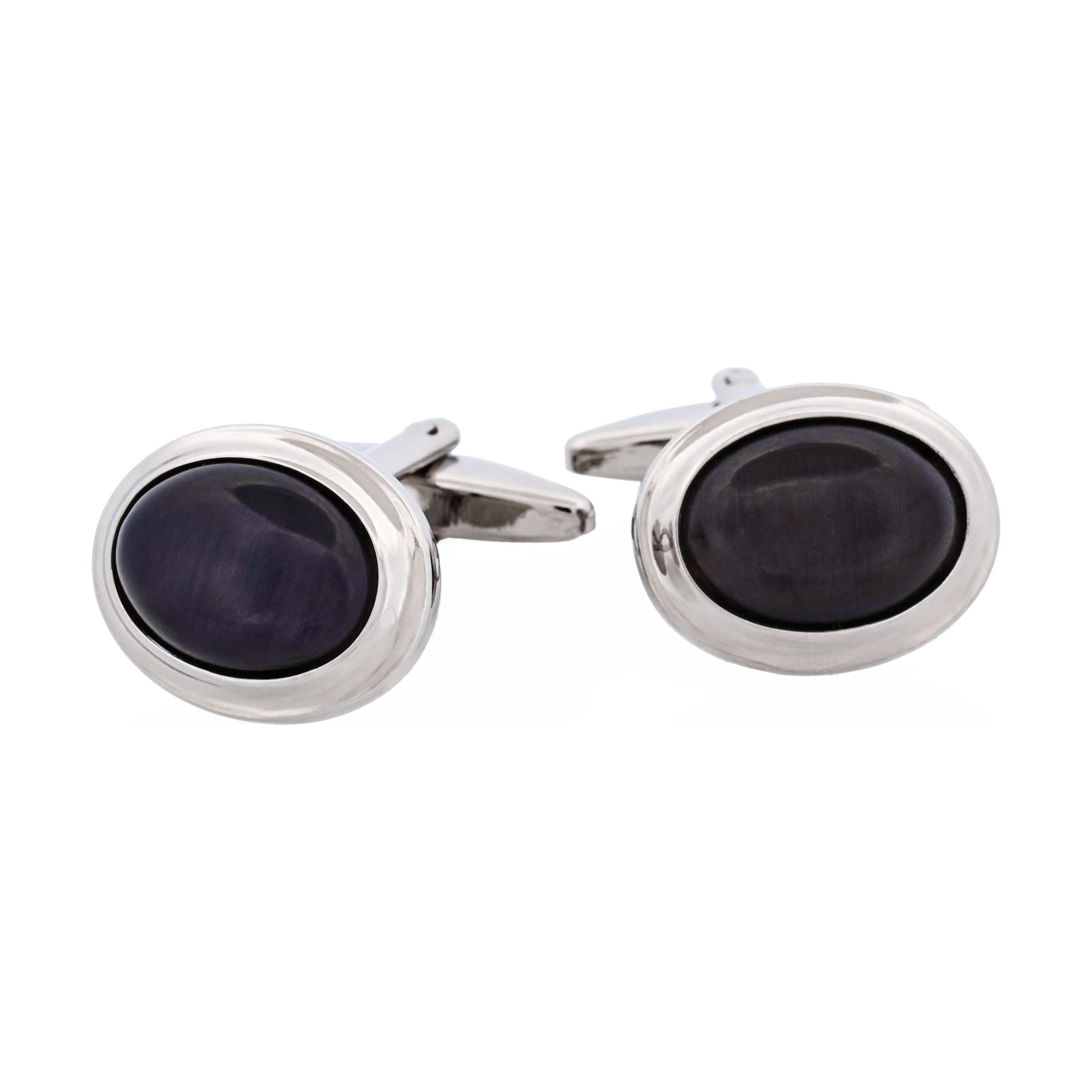 Black Cat's Eye Oval Cufflinks