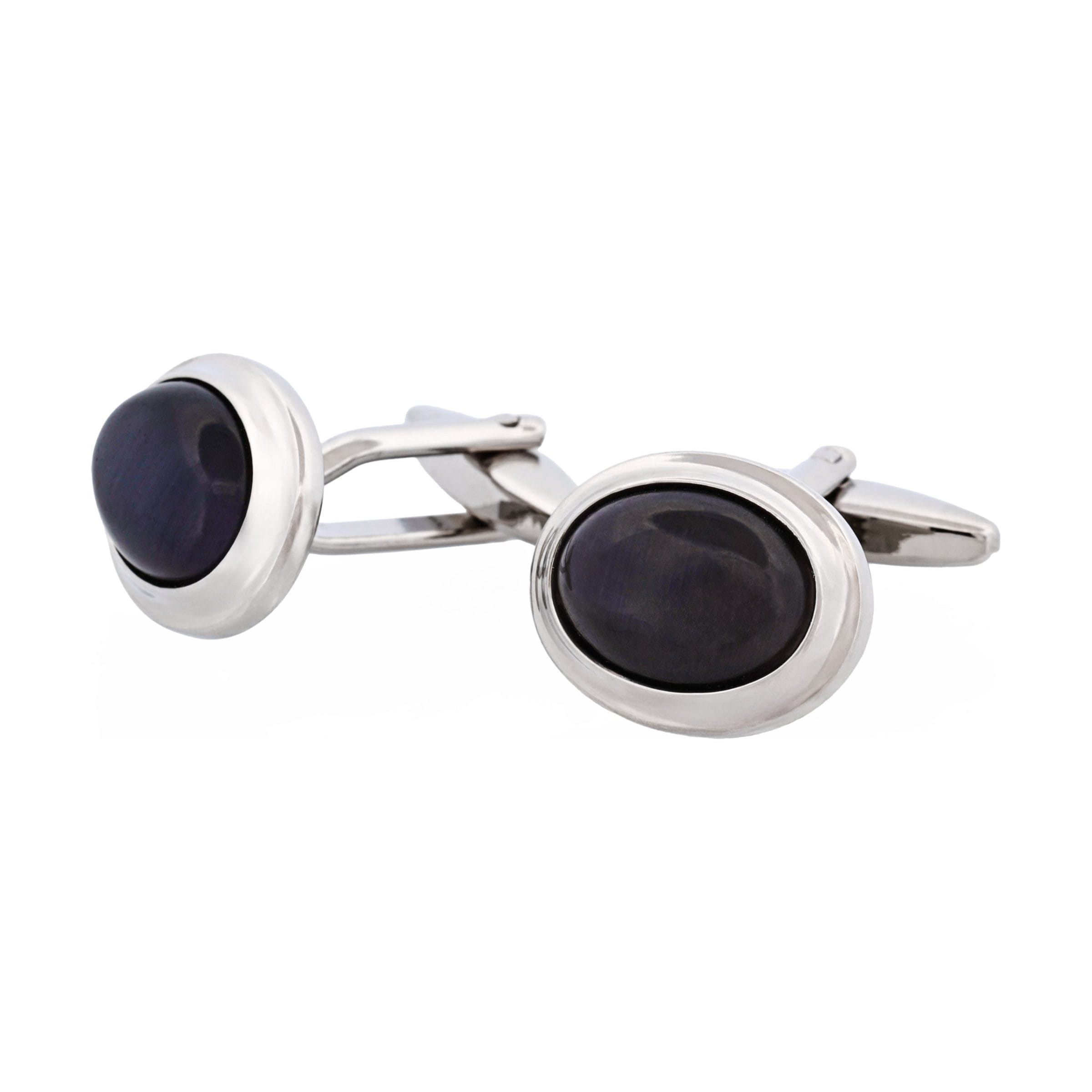 Black Cat's Eye Oval Cufflinks