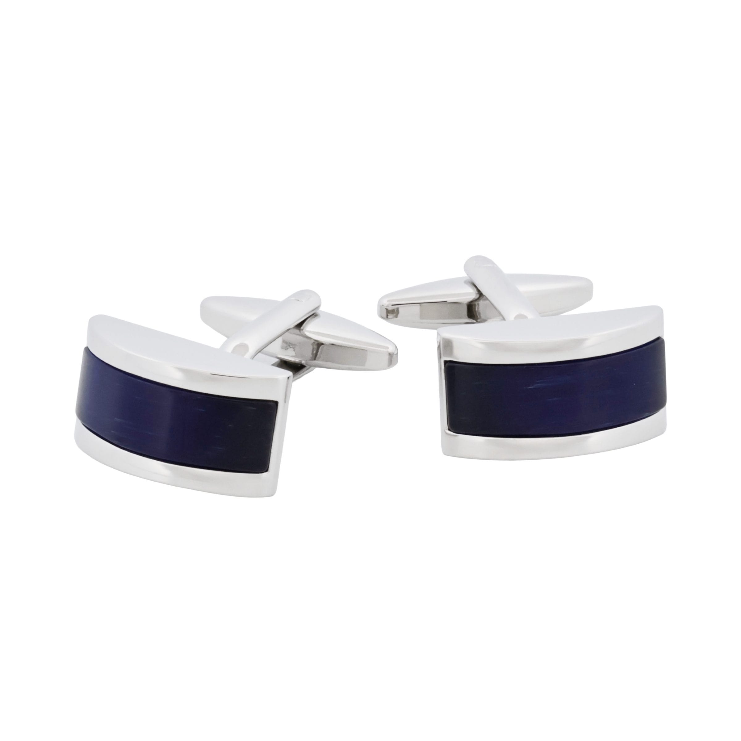 Dark Blue Cat's Eye Cufflinks