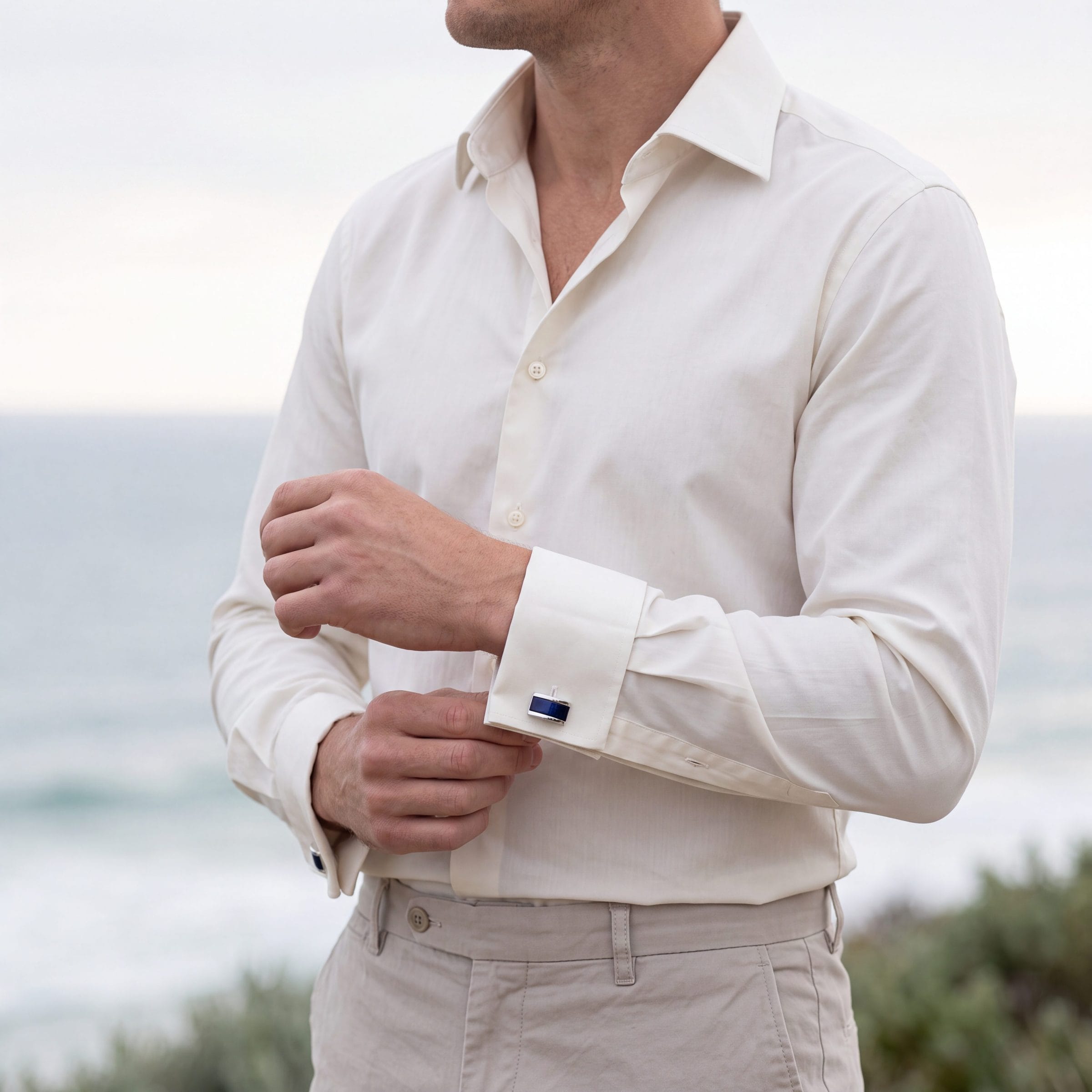 Dark Blue Cat's Eye Cufflinks