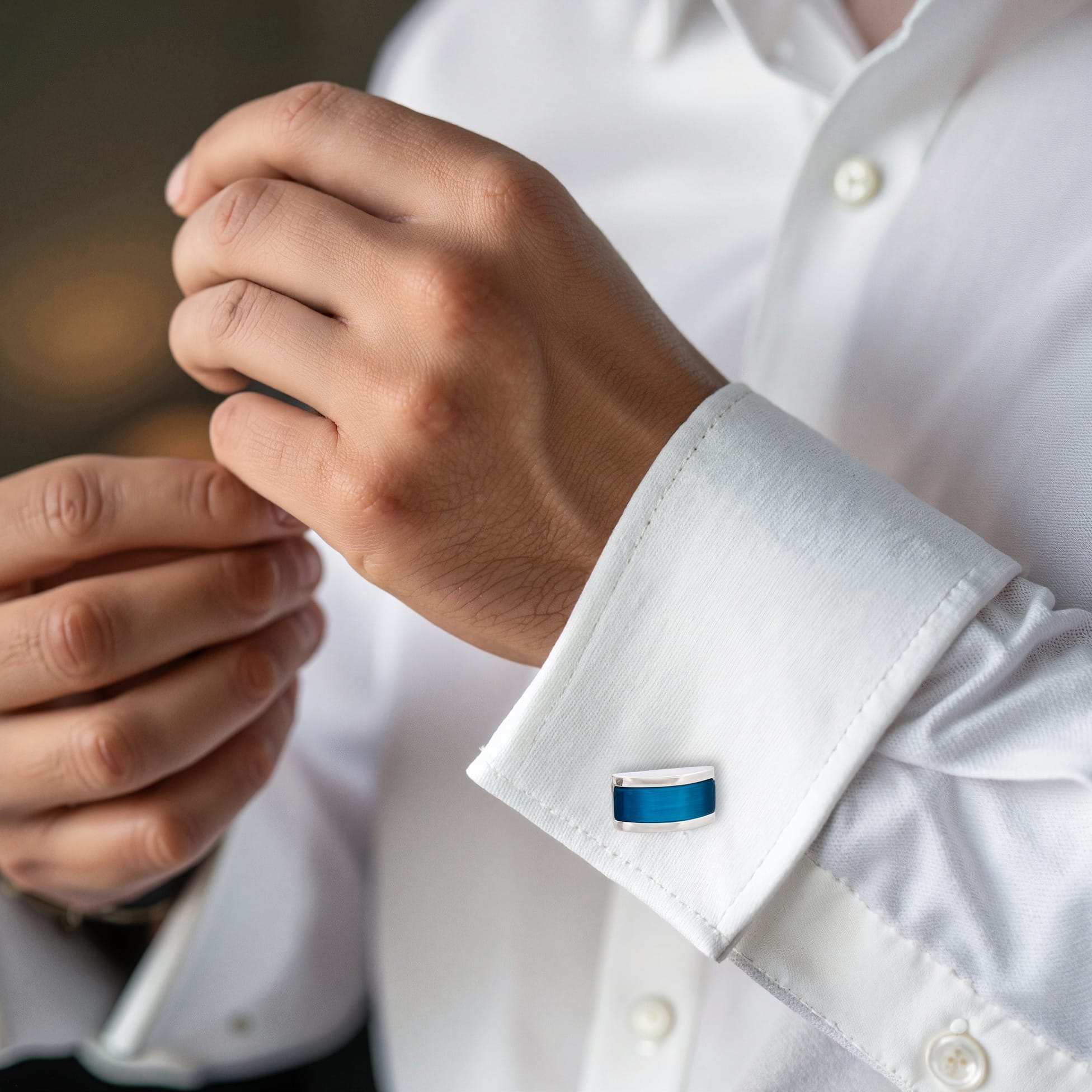 Aqua Cat's Eye Cufflinks