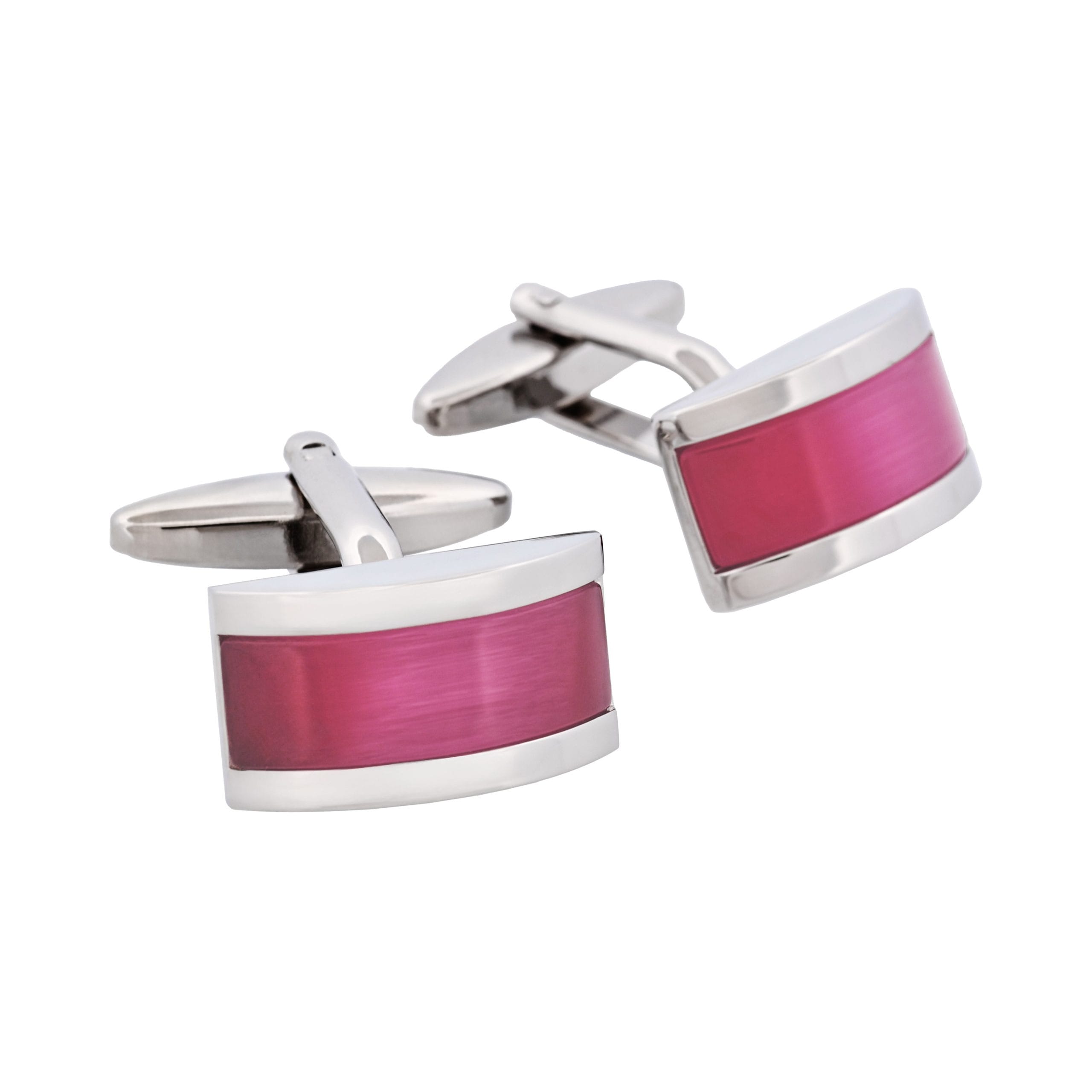 Pink Cat's Eye Cufflinks