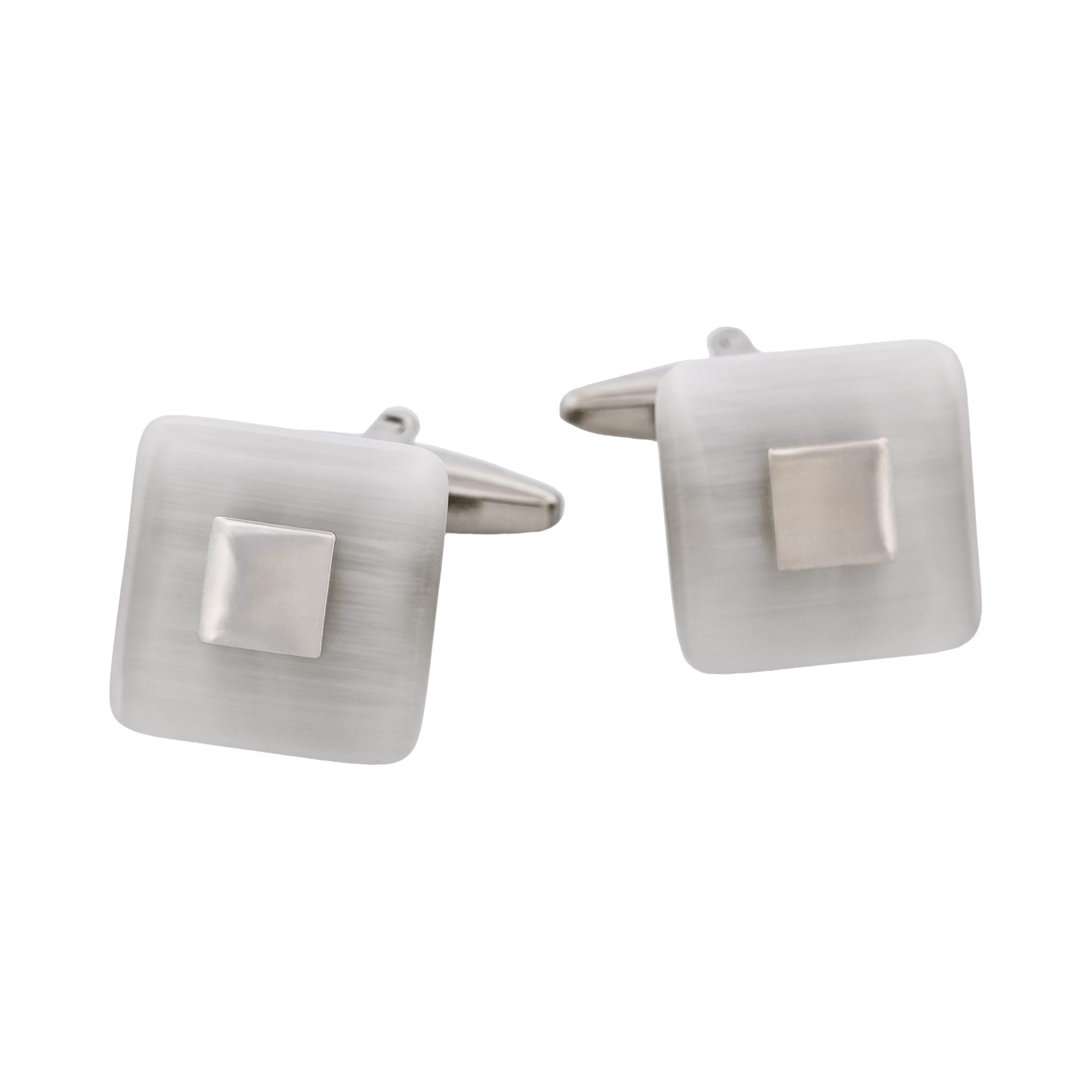Square White Cat's Eye Cufflinks