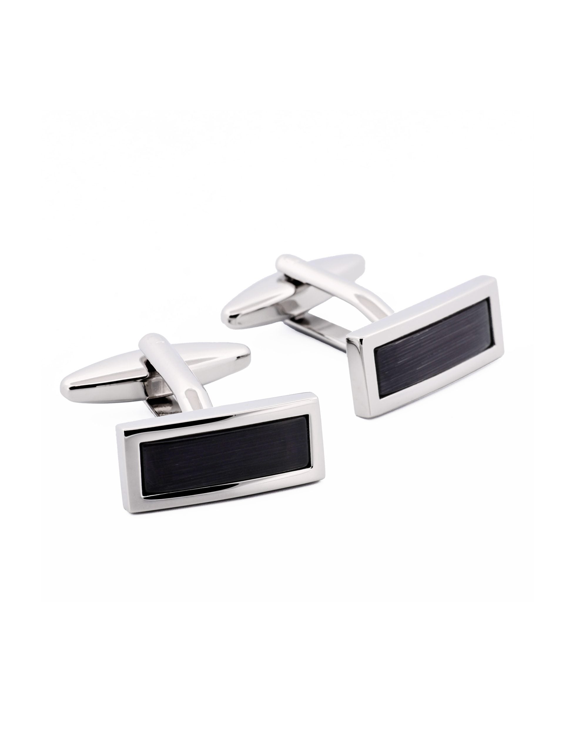 Cat's Eye Cufflinks Rectangular Black