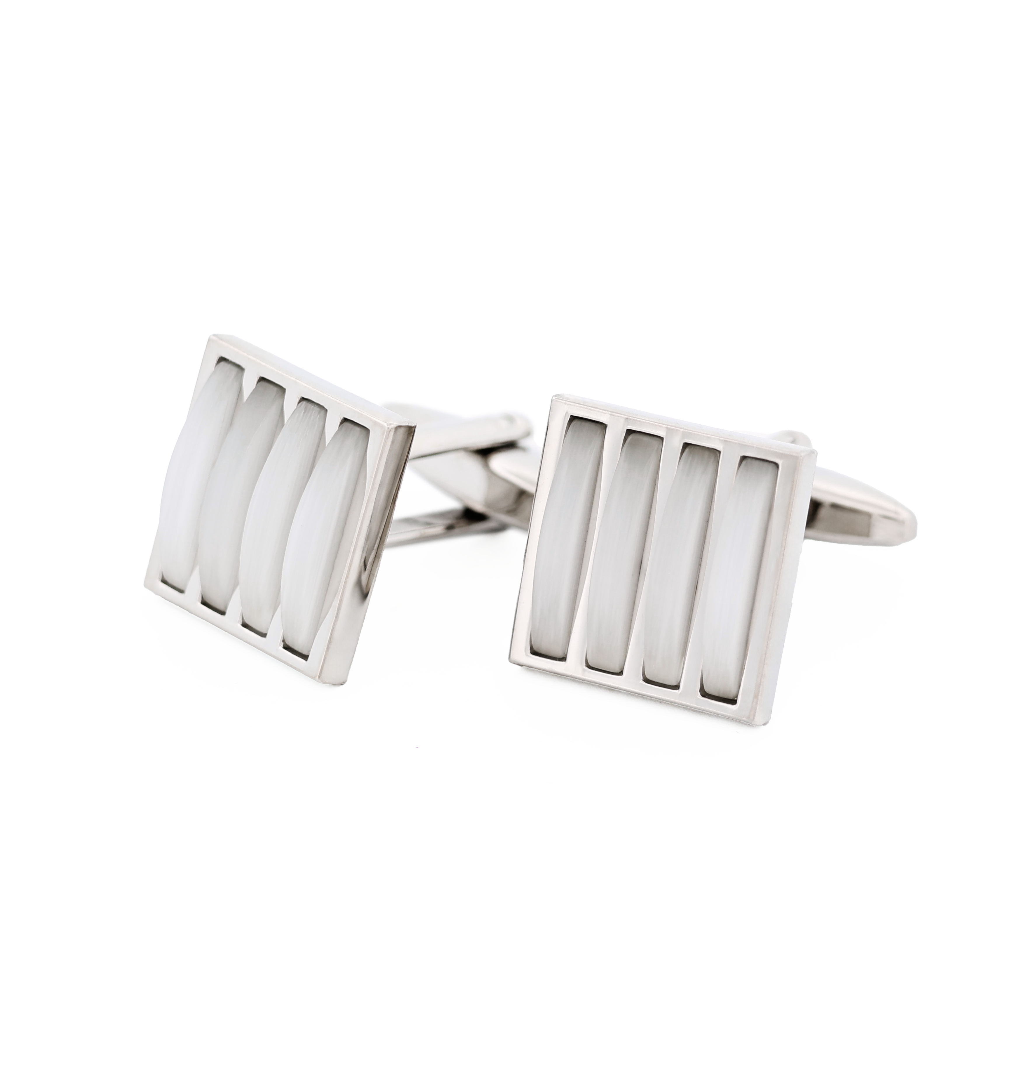 White Cat's Eye Cufflinks