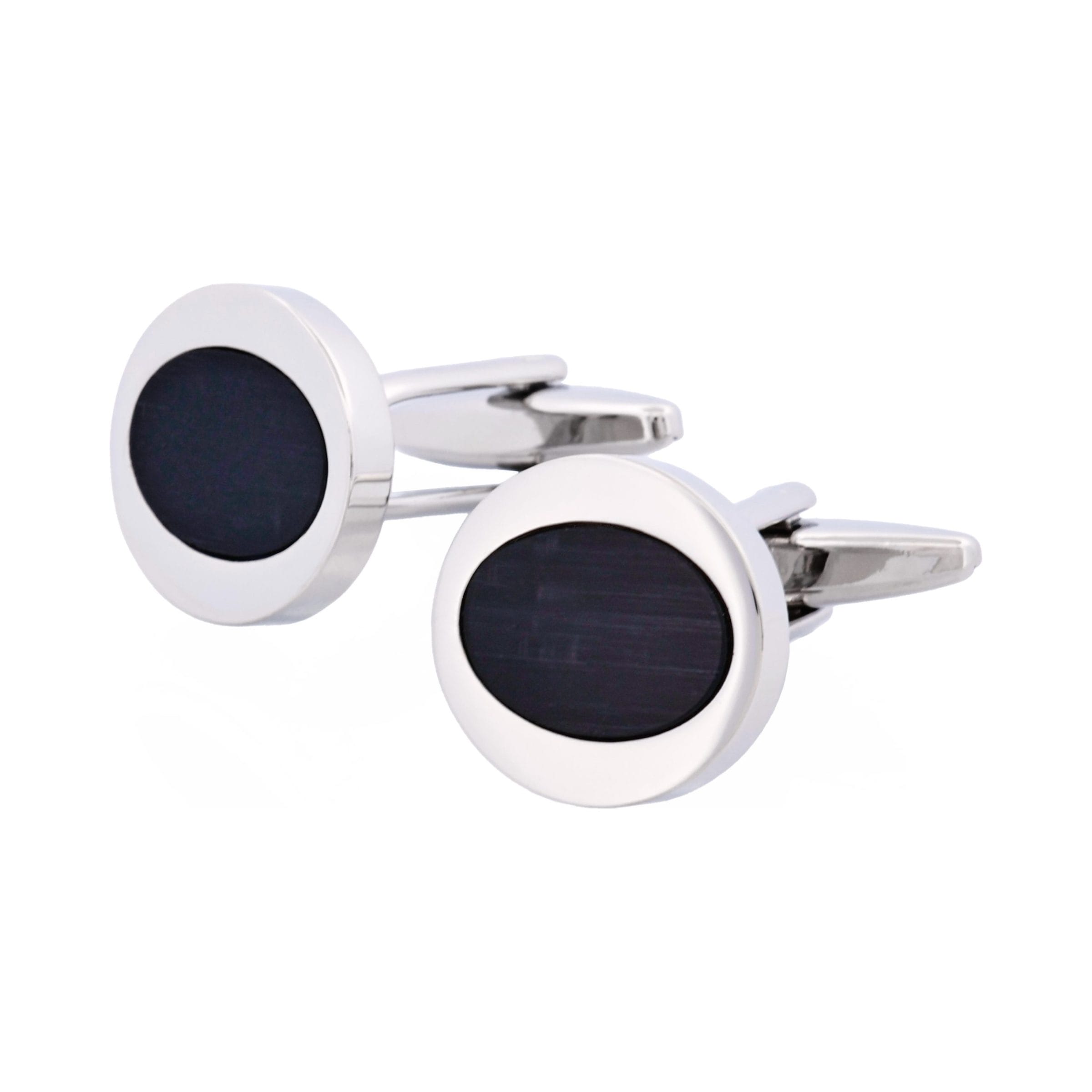 Black Oval Cat's Eye Cufflinks