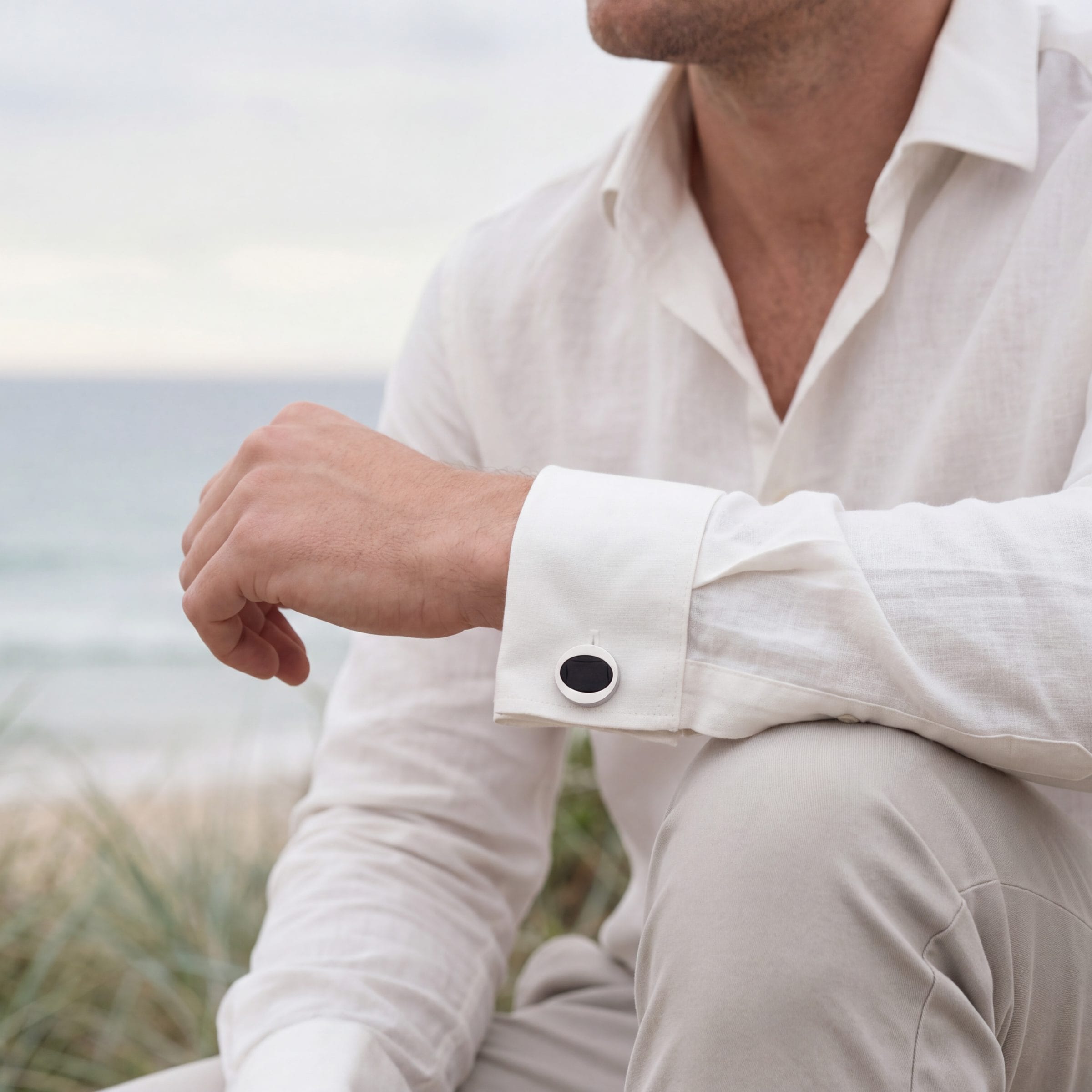 Black Oval Cat's Eye Cufflinks
