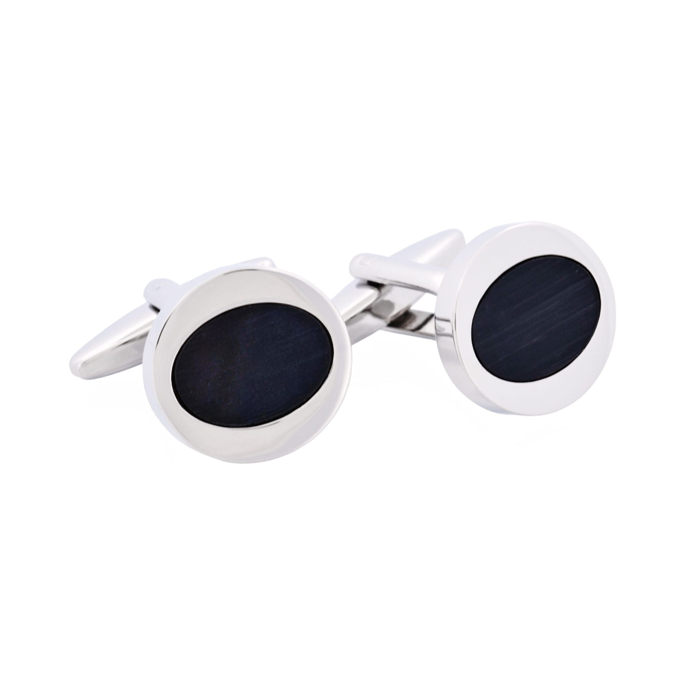Black Oval Cat's Eye Cufflinks
