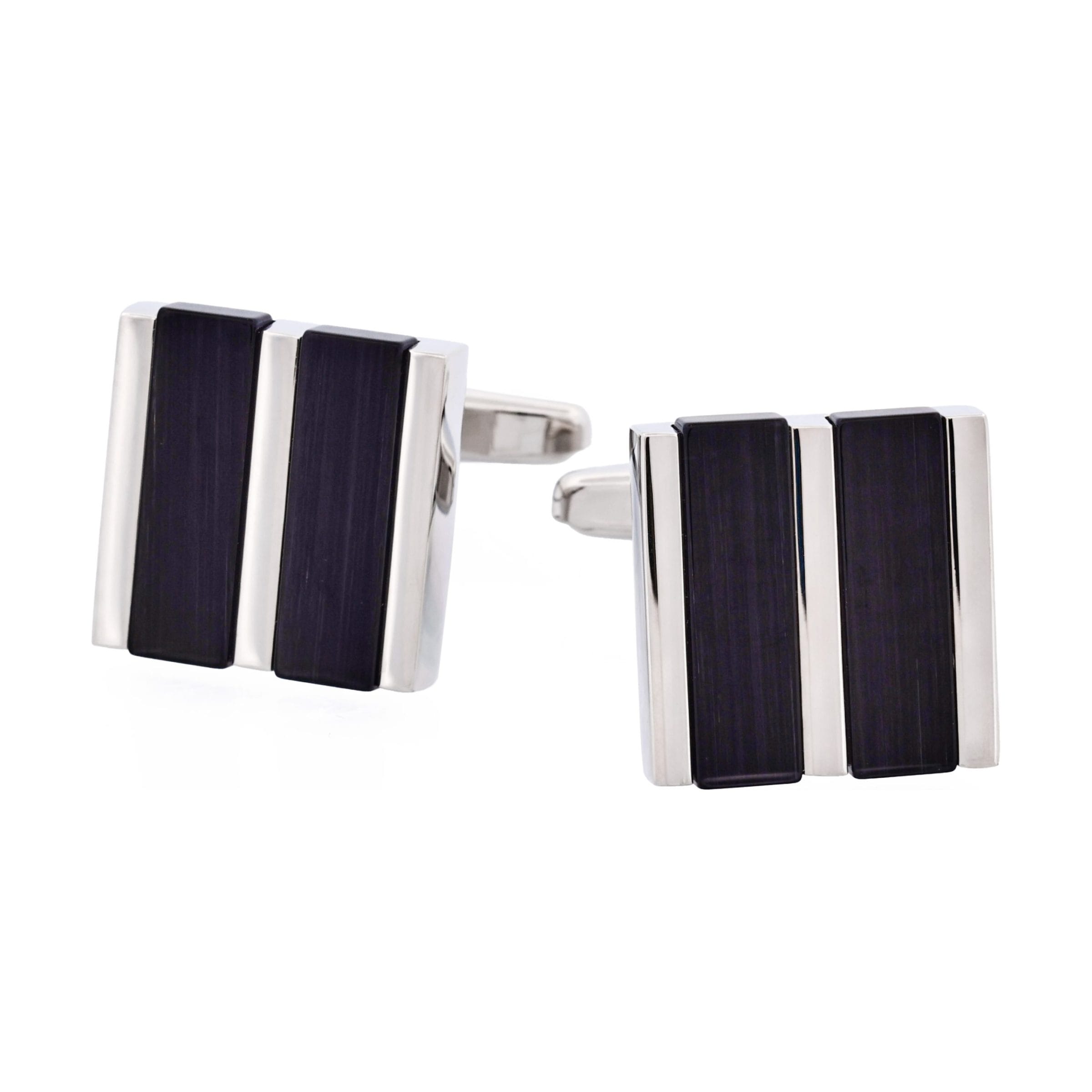 Black Striped Cat's Eye Cufflinks