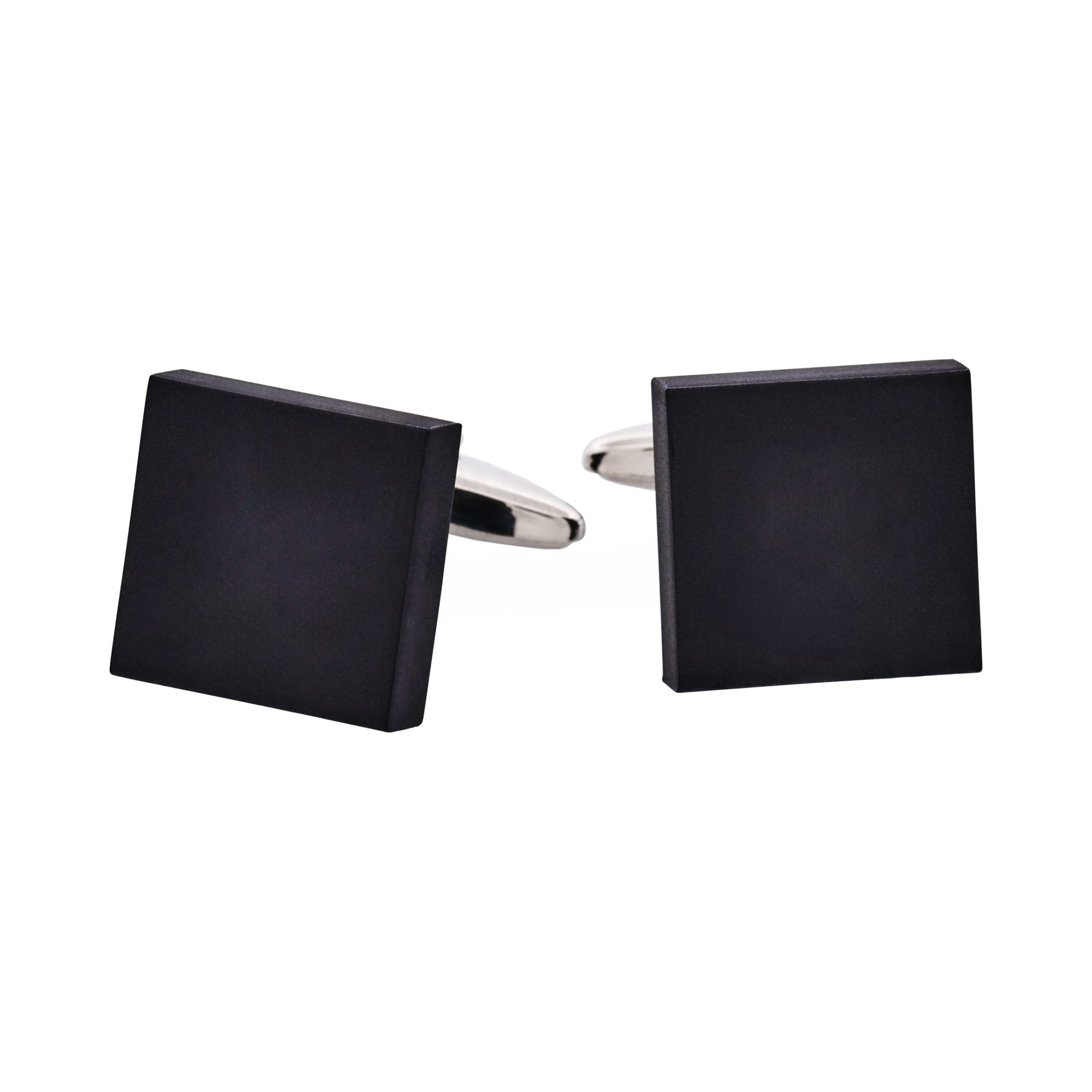Matt Black Square Cufflinks
