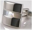 Rhodium Plated Mother Of Pearl Cufflinks