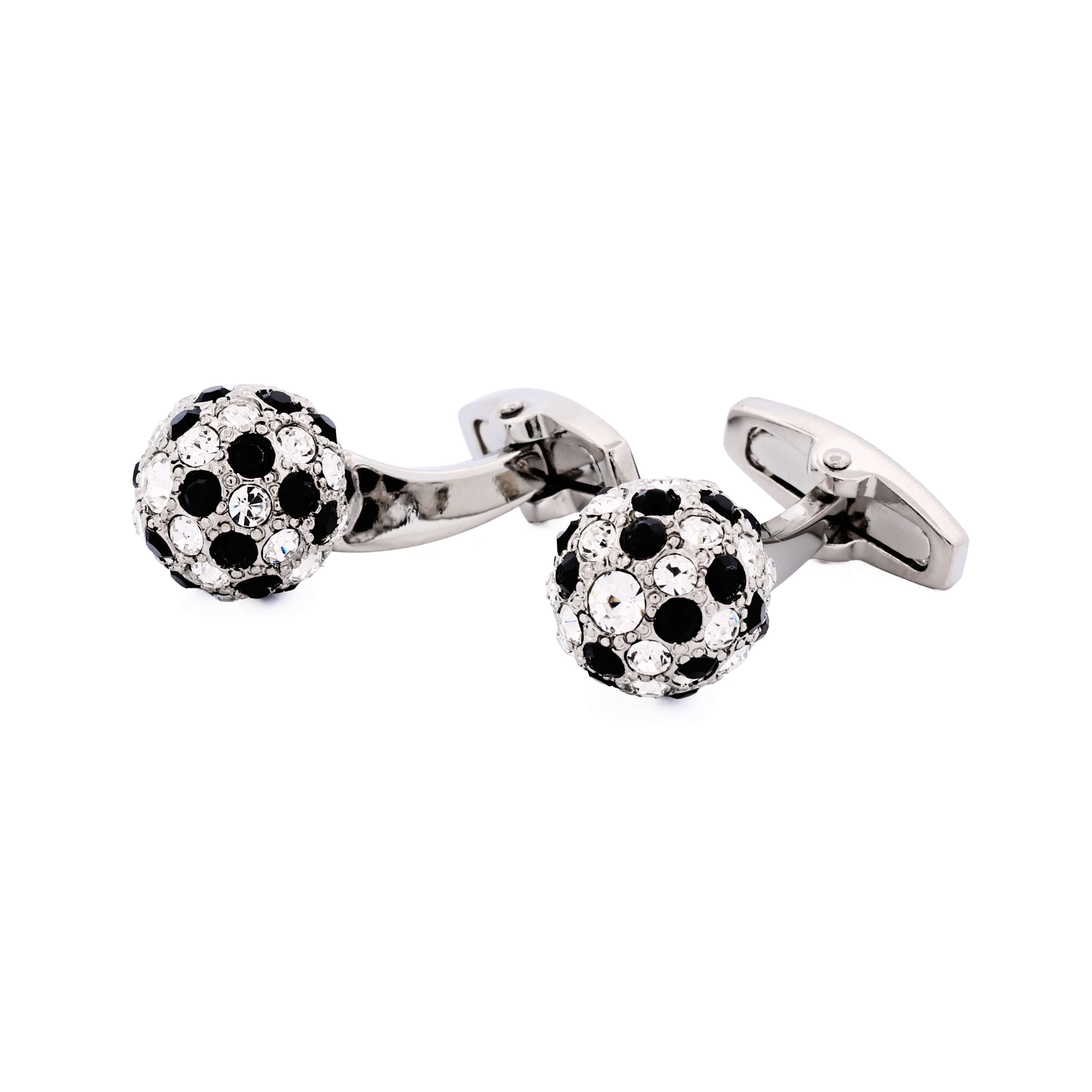 Crystal & Jet Ball Cufflinks