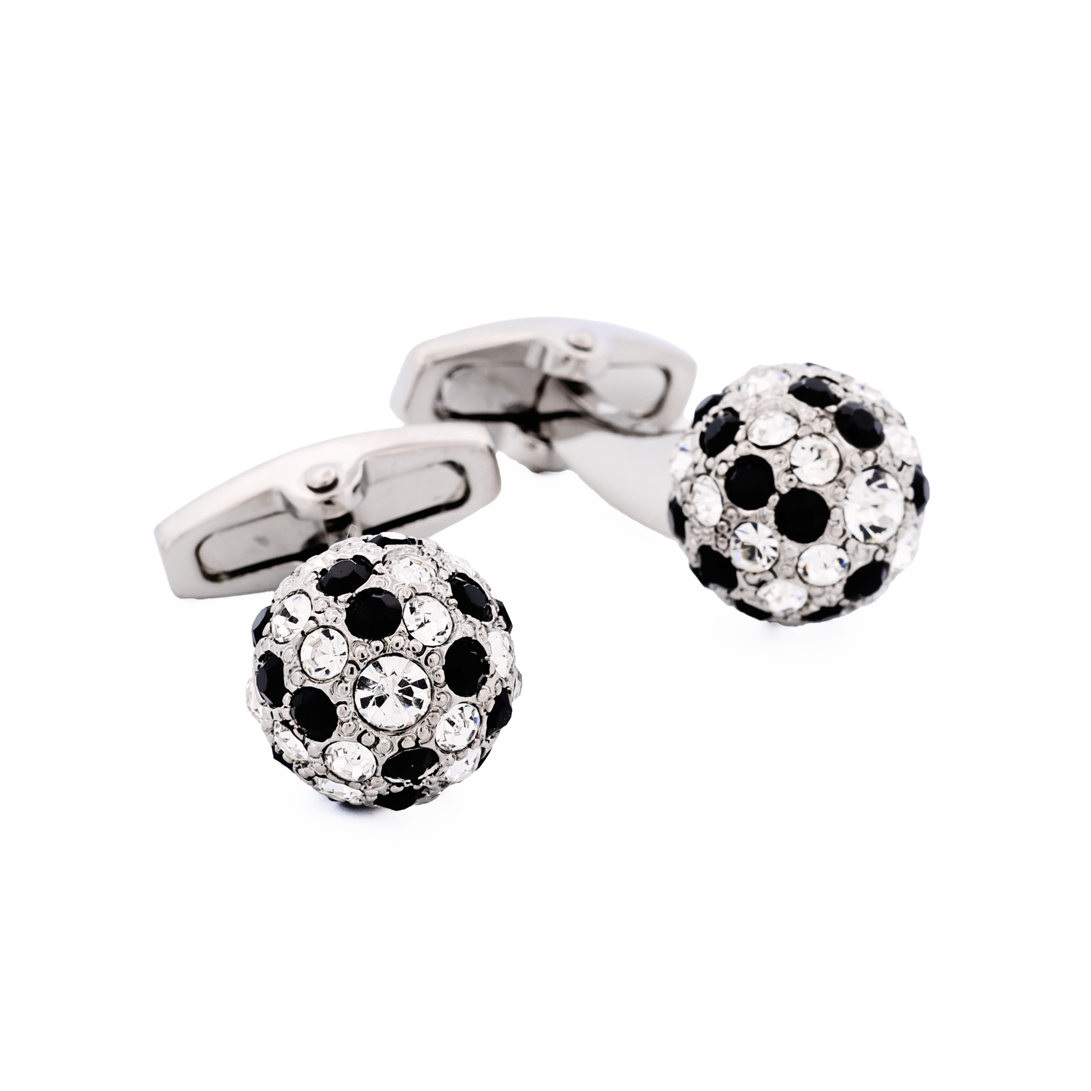 Crystal & Jet Ball Cufflinks