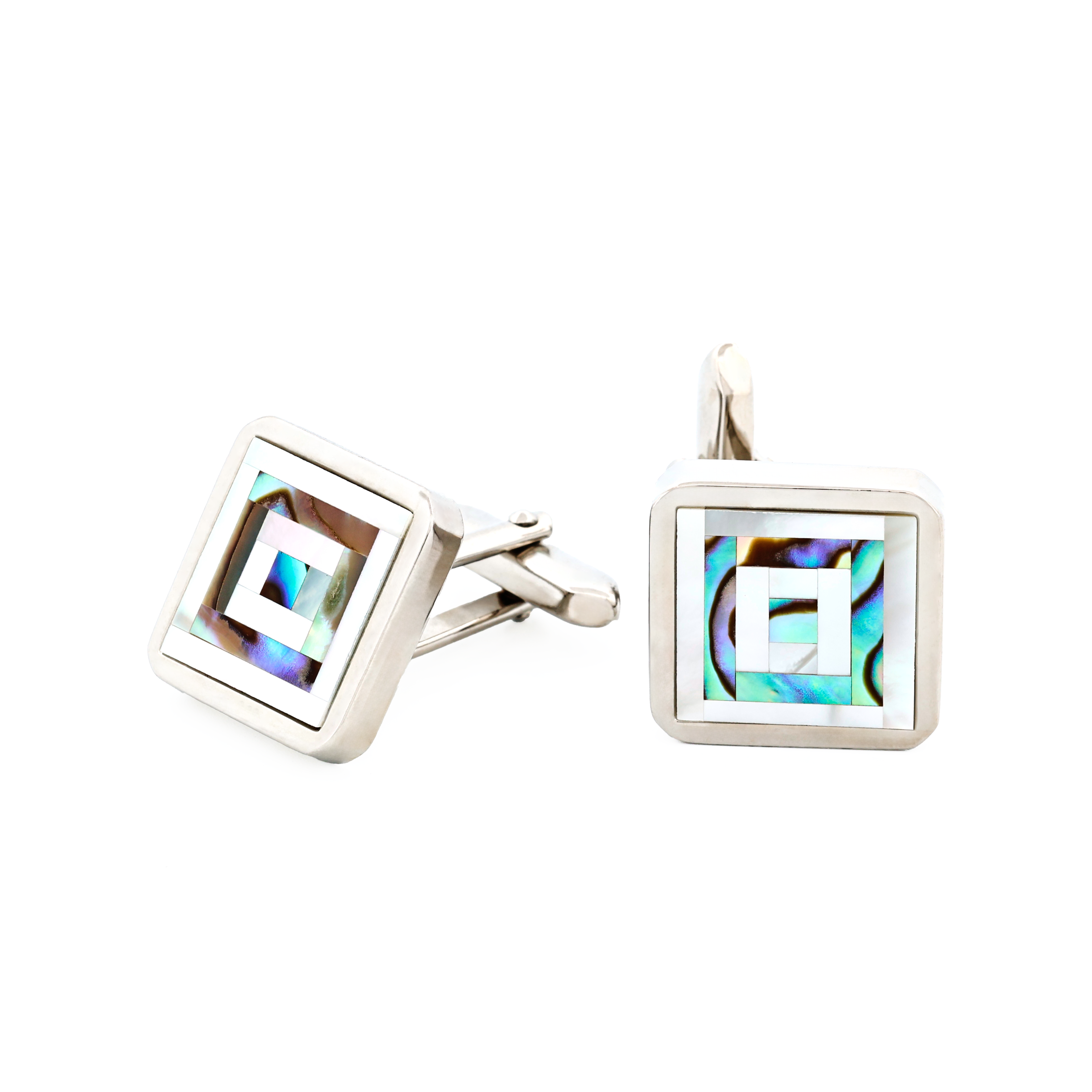 Abalone Mother Of Pearl Plated Cufflinks