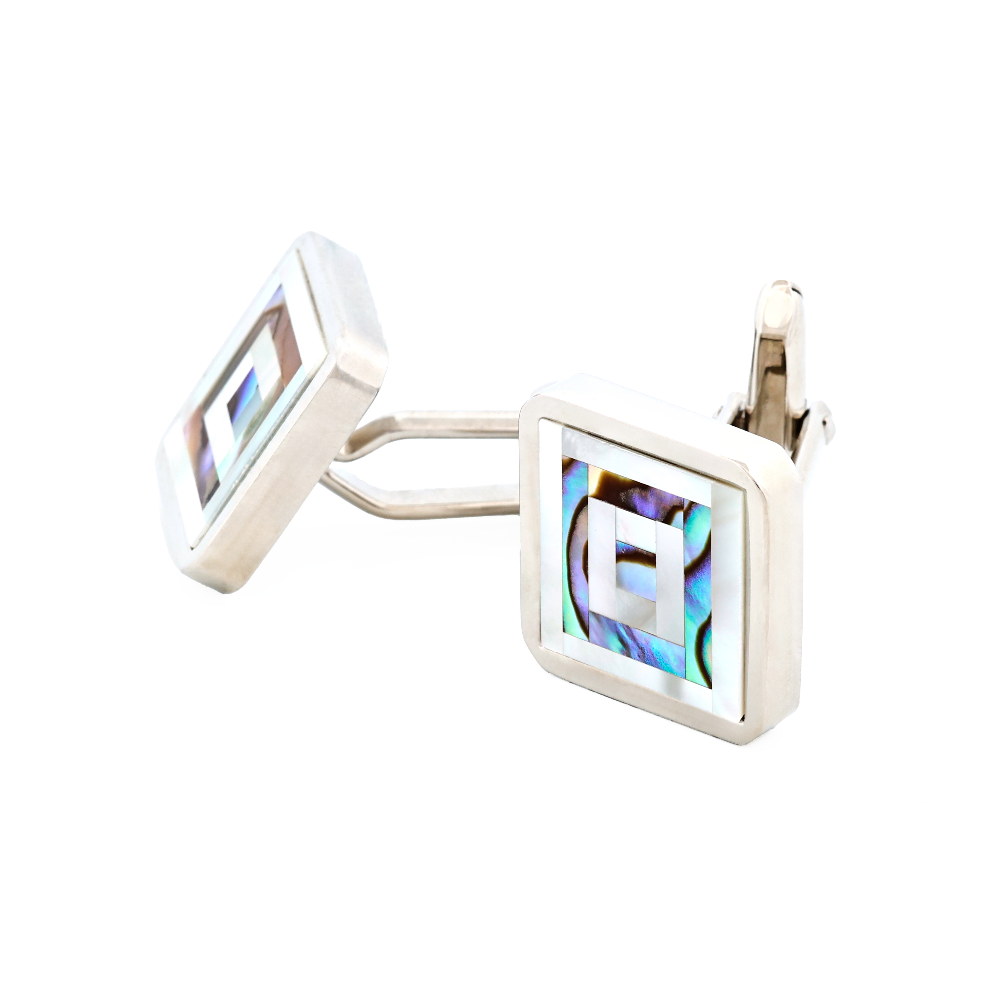 Abalone Mother Of Pearl Plated Cufflinks