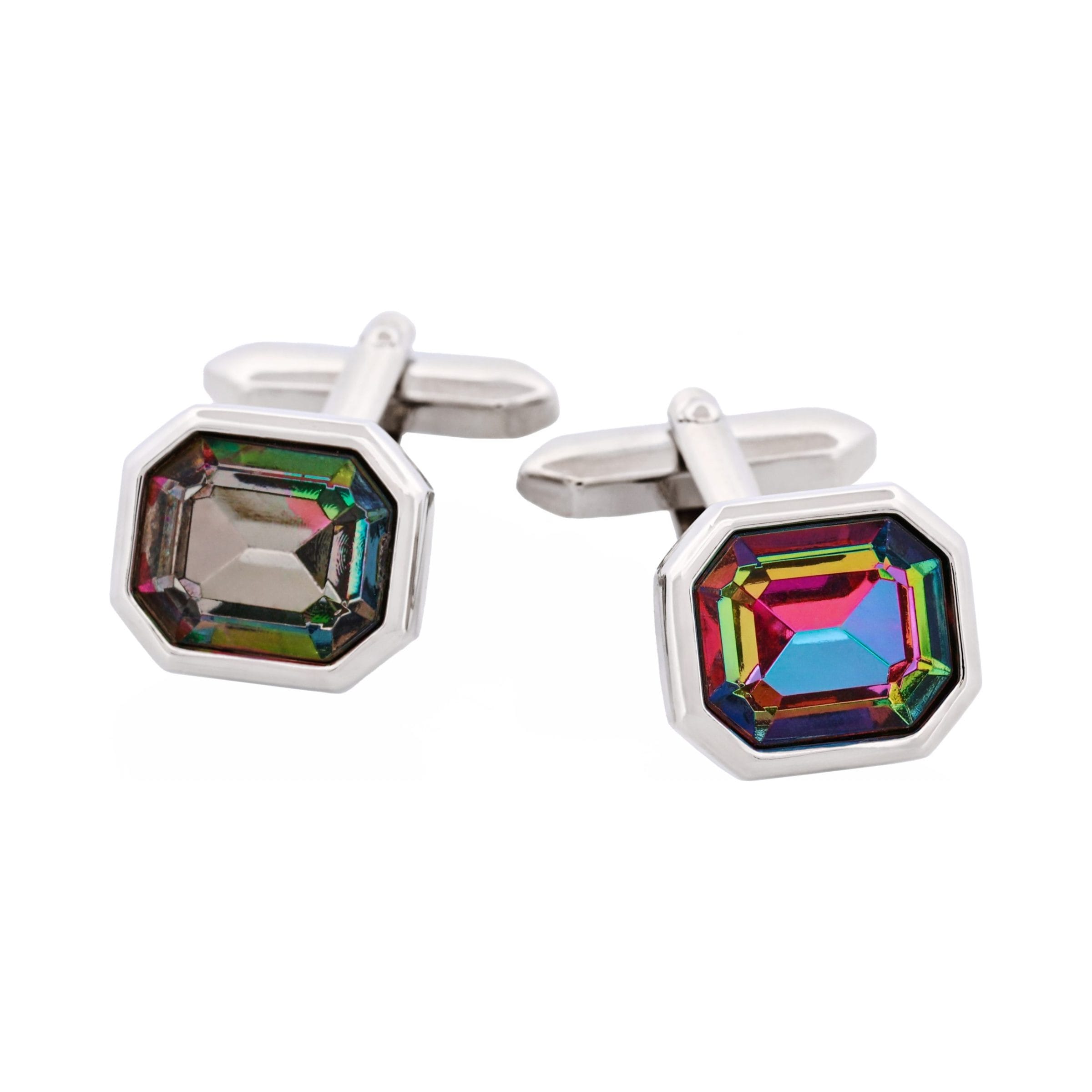 Multi Coloured Austrian Cut Crystal Cufflinks