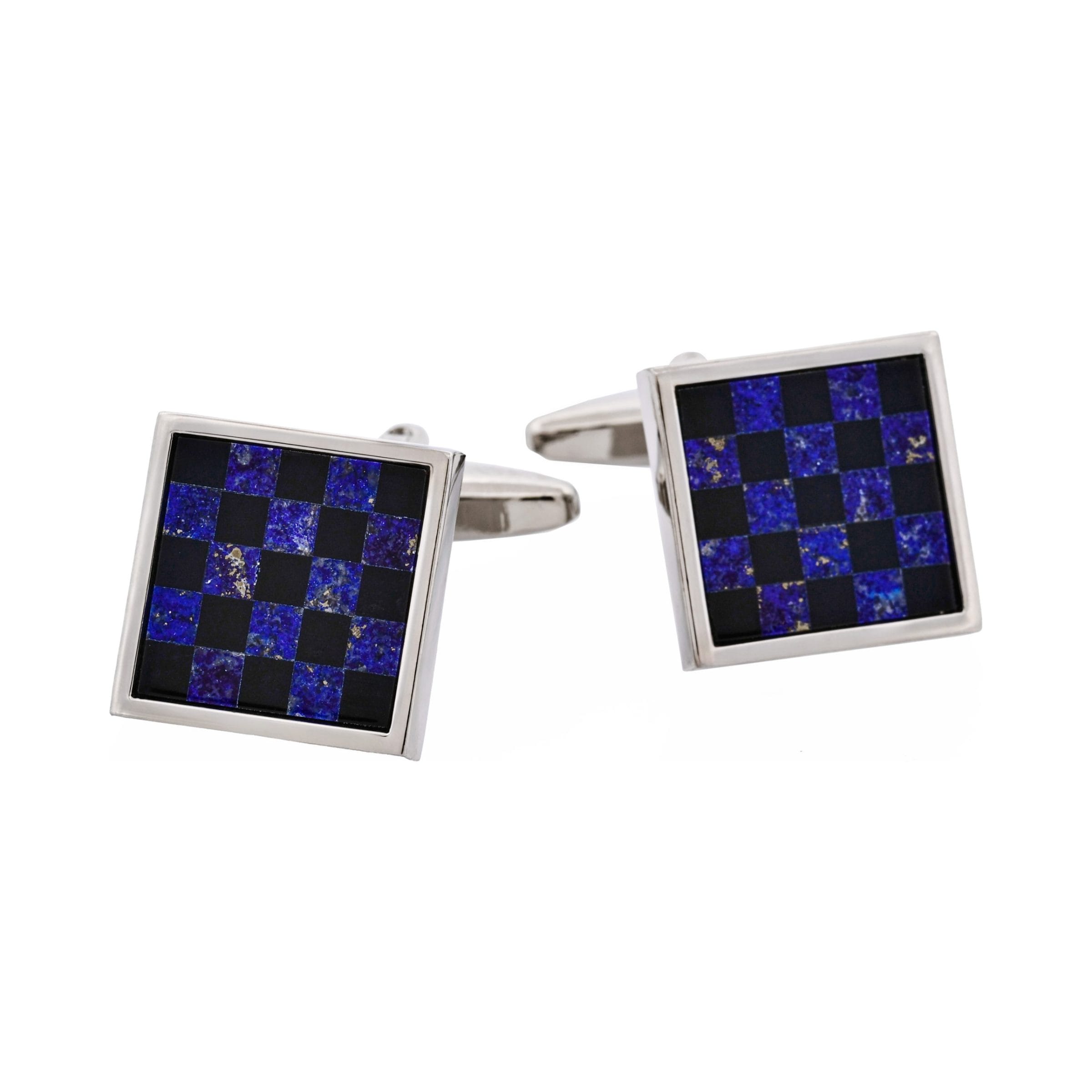 Onyx & Lapis Lazuli Check Cufflinks