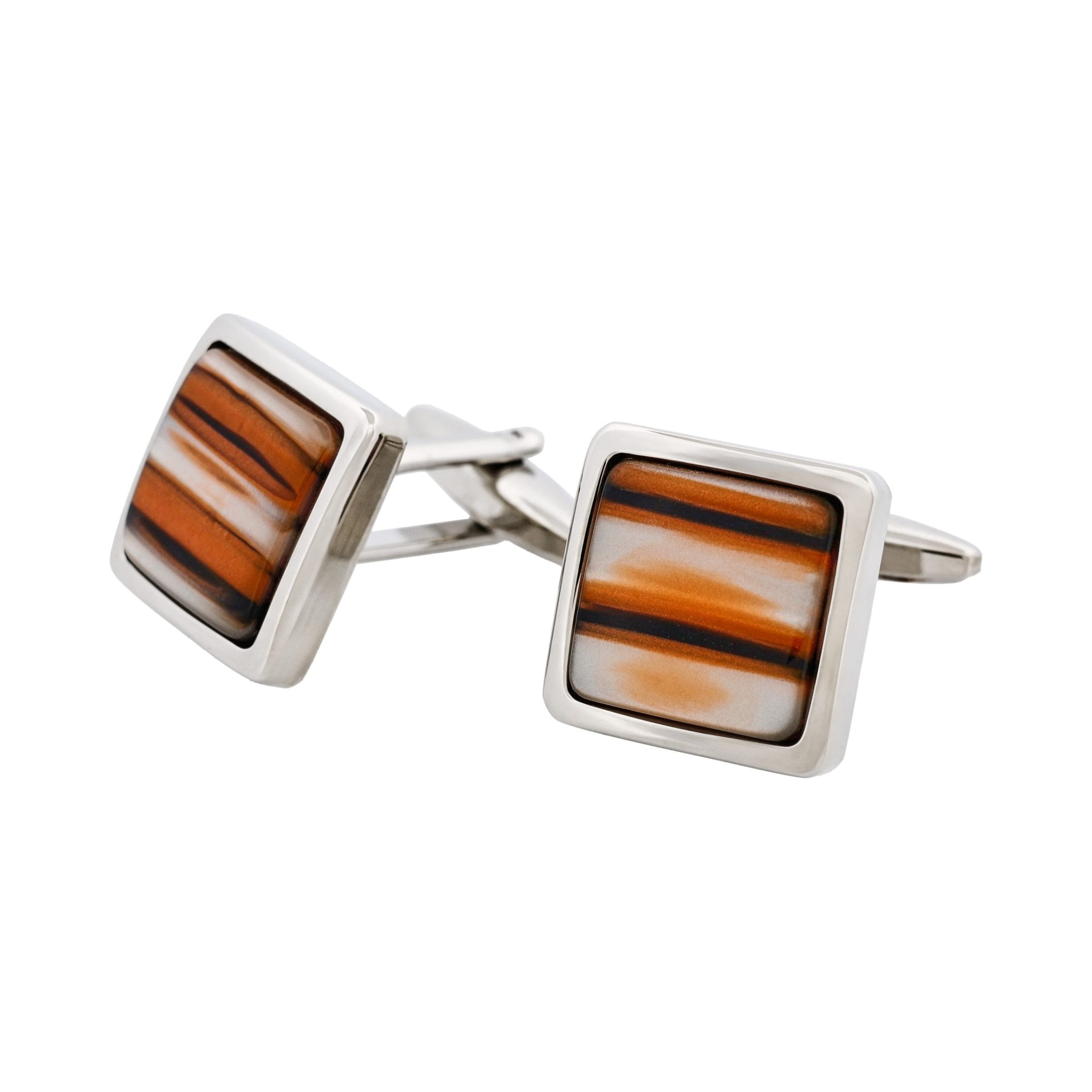 Orange Venitian Glass Resin Cufflinks