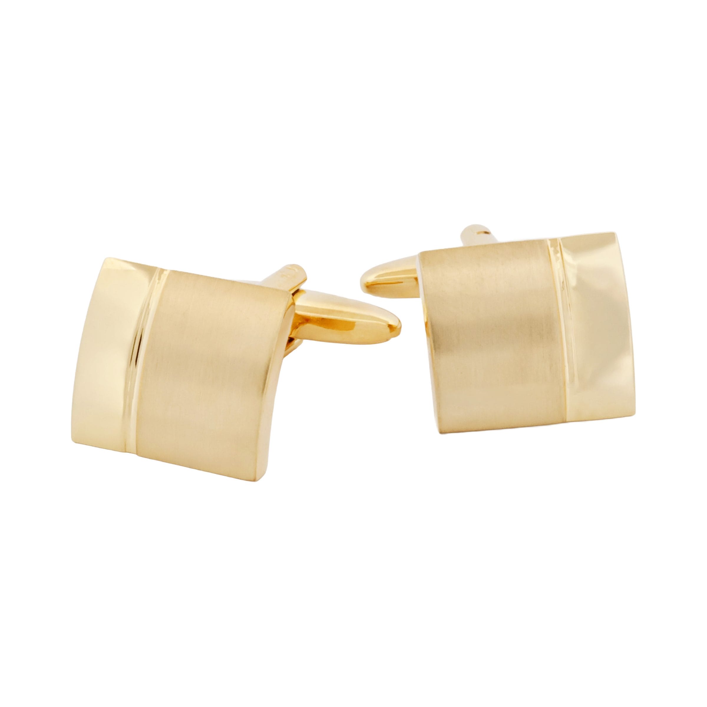 Polished & Brushed Yellow Gold Plated Cufflinks