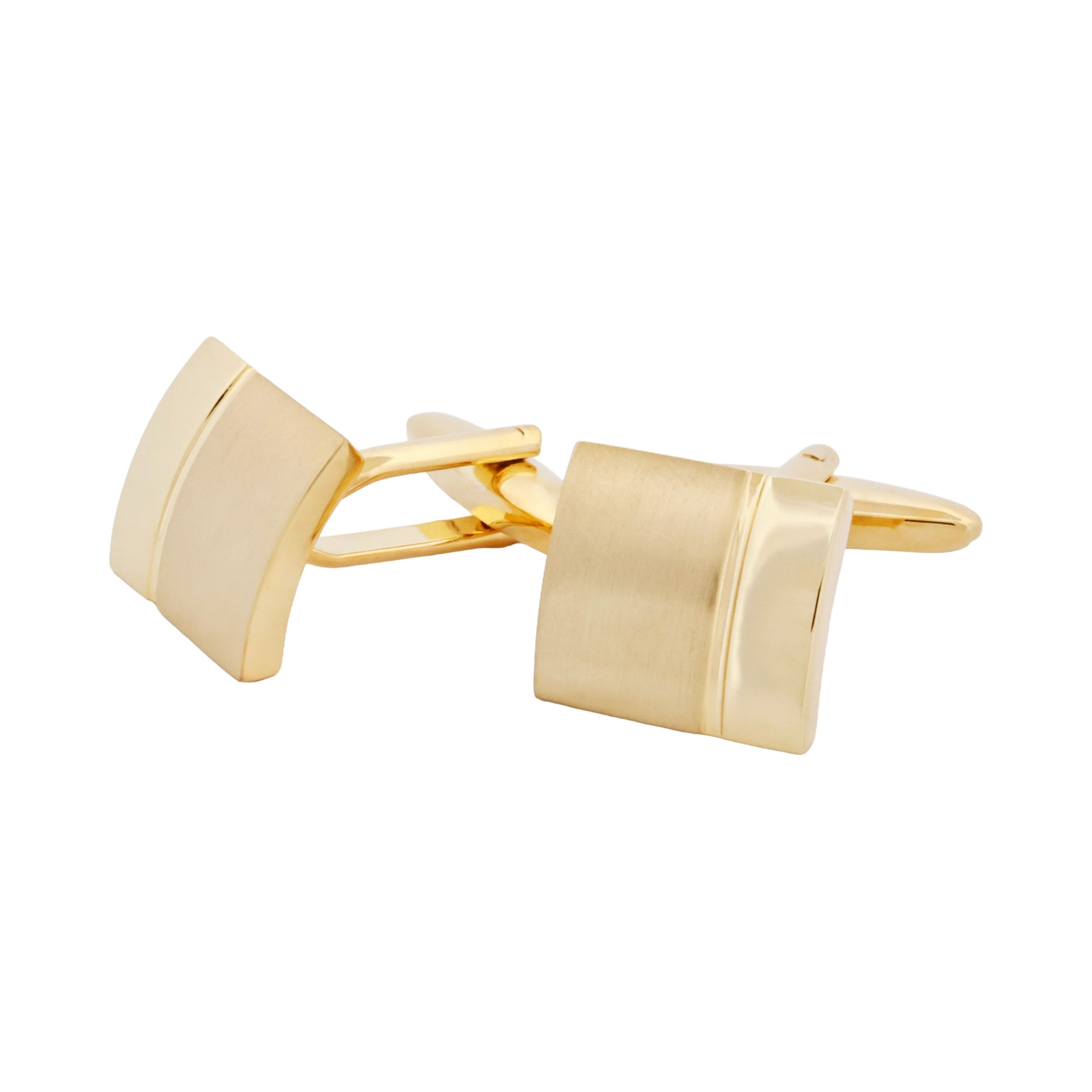 Polished & Brushed Yellow Gold Plated Cufflinks