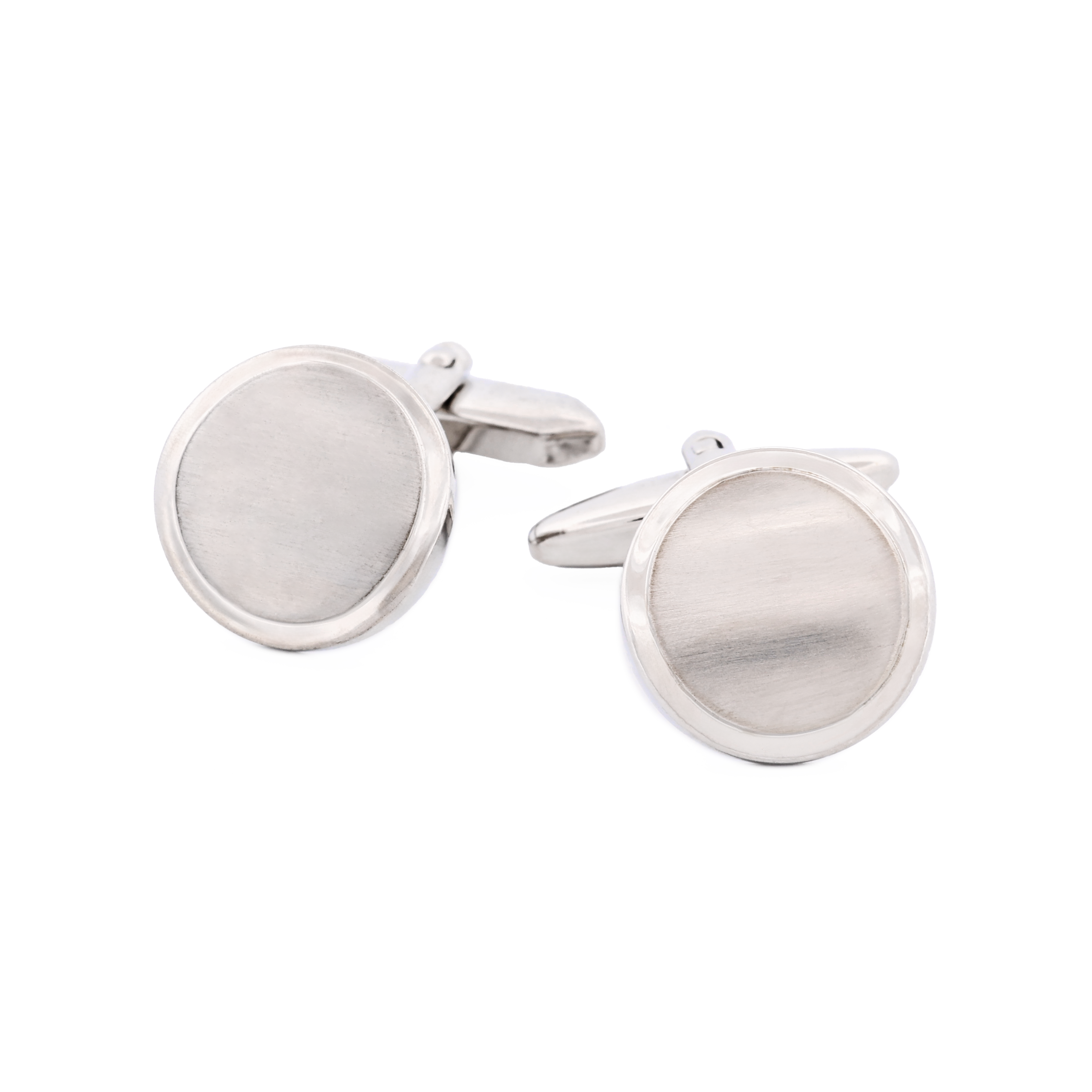 Rhodium Plated Polished Trim Cufflinks
