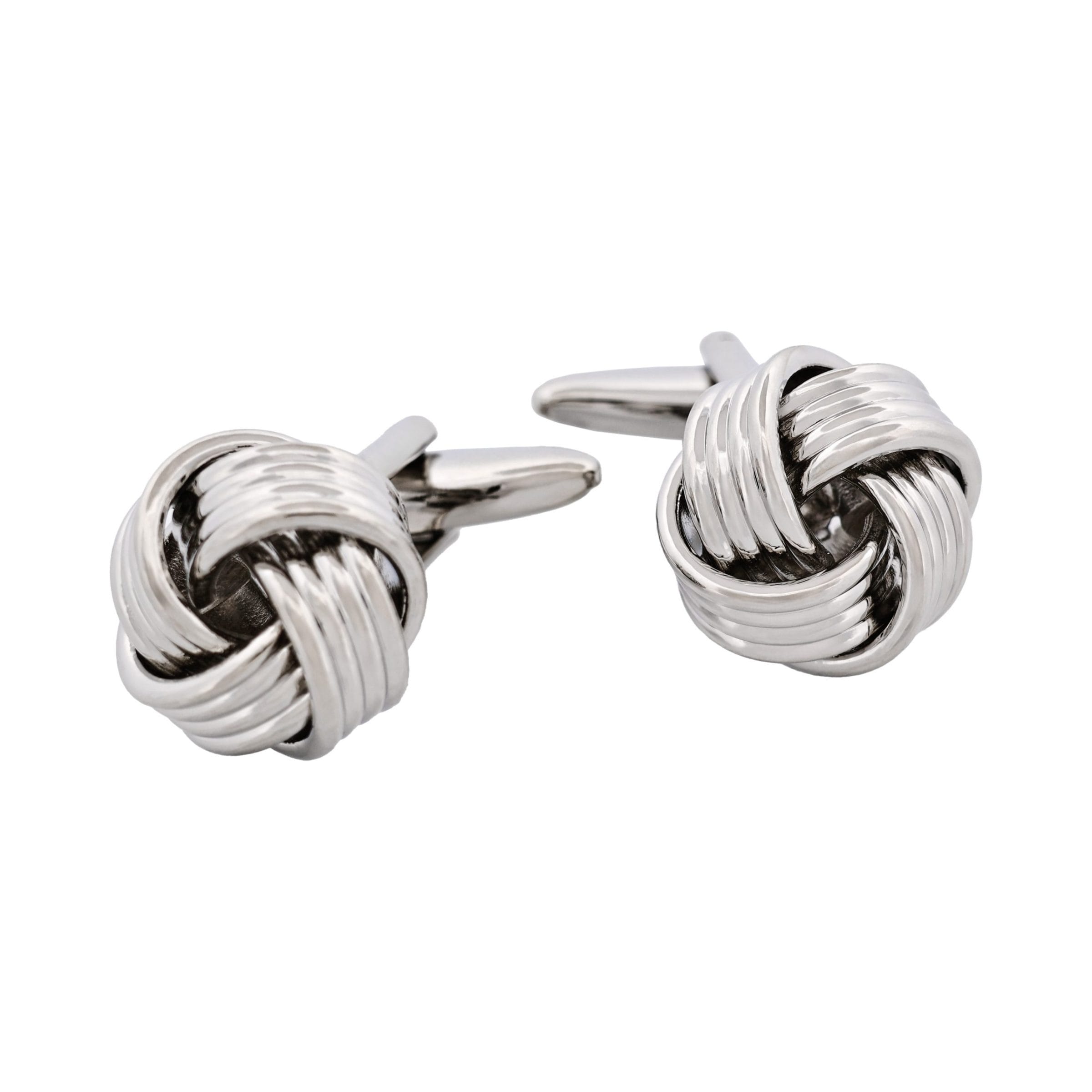 Rhodium Plated Knot Cufflinks