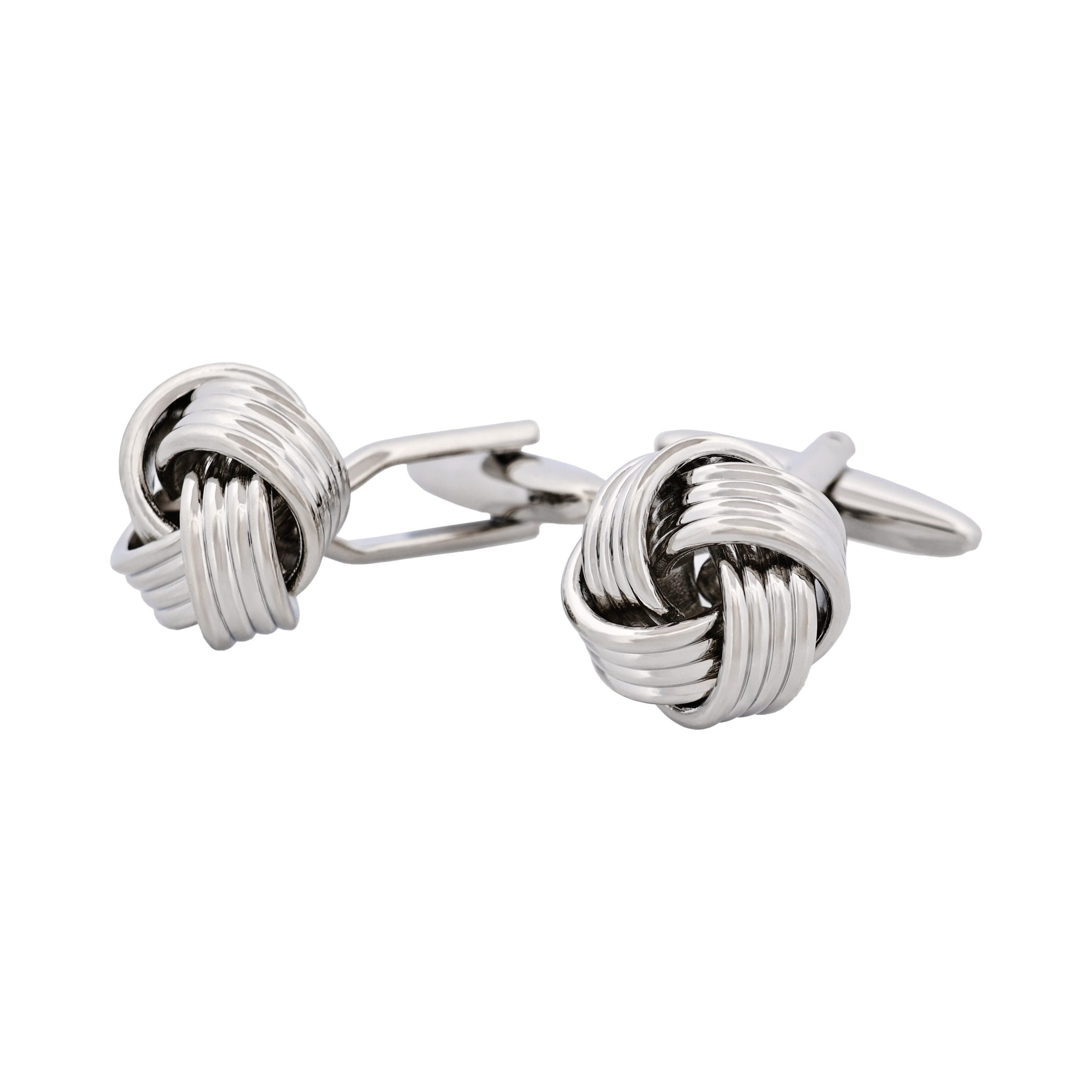 Rhodium Plated Knot Cufflinks