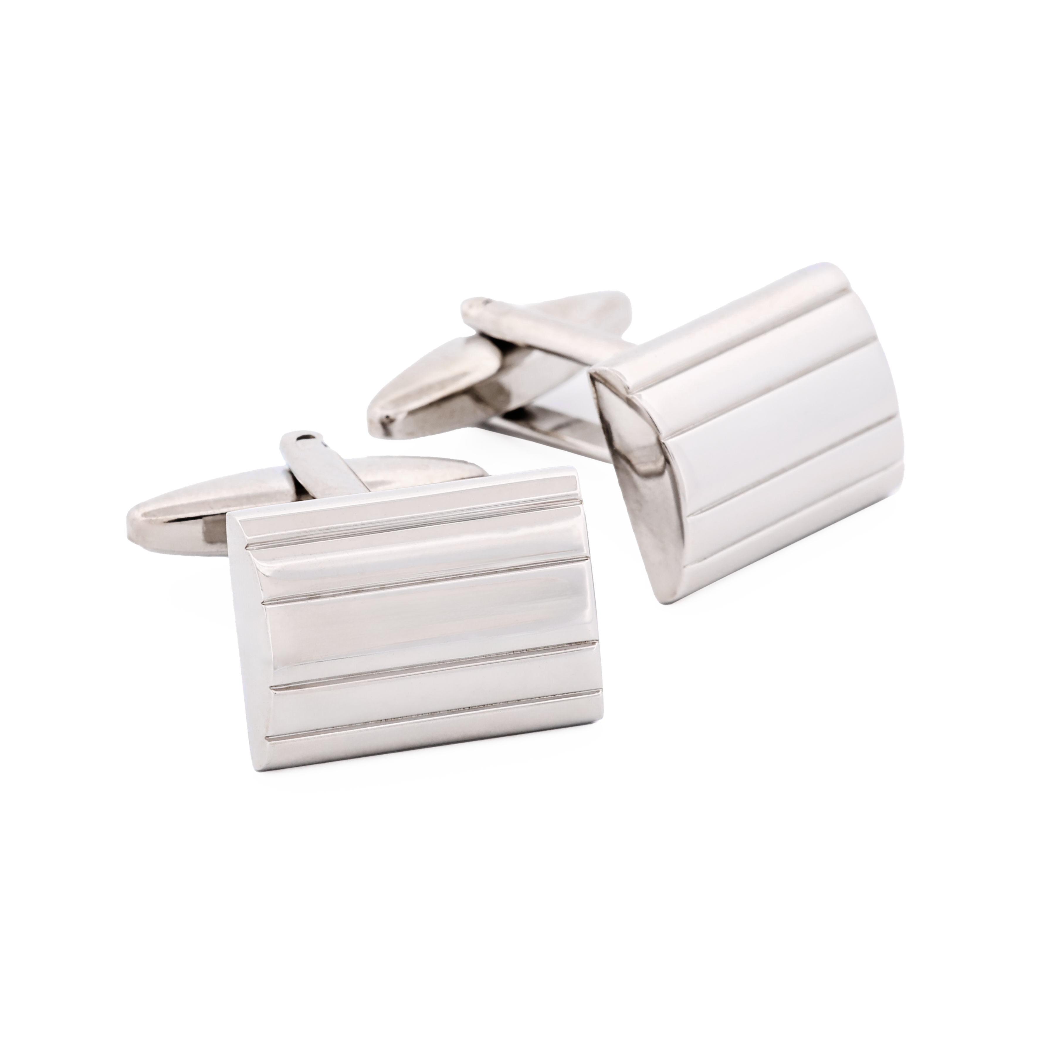 Brush Rhodium Plated Cufflinks