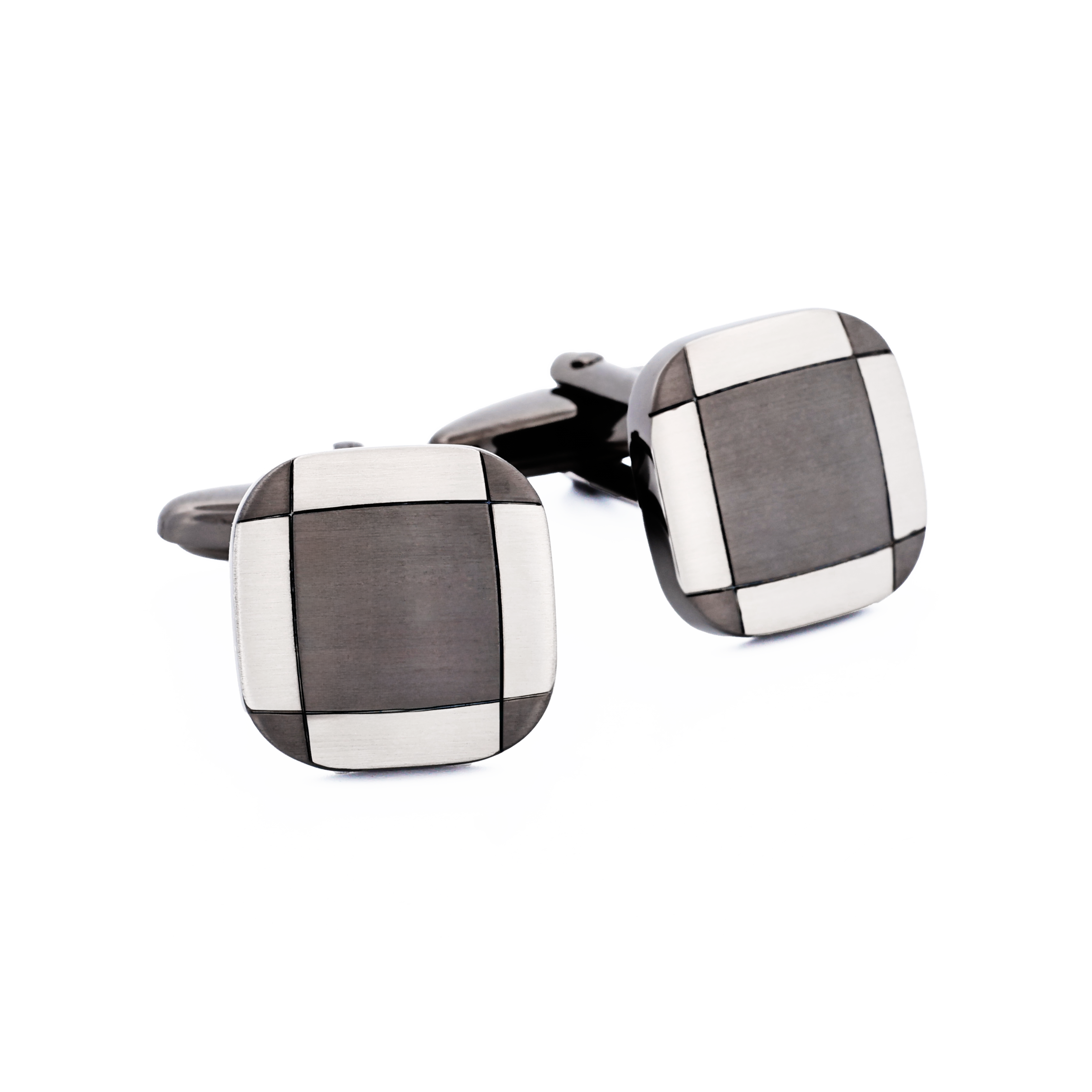 Brushed Rhod Gun Metal Cufflinks