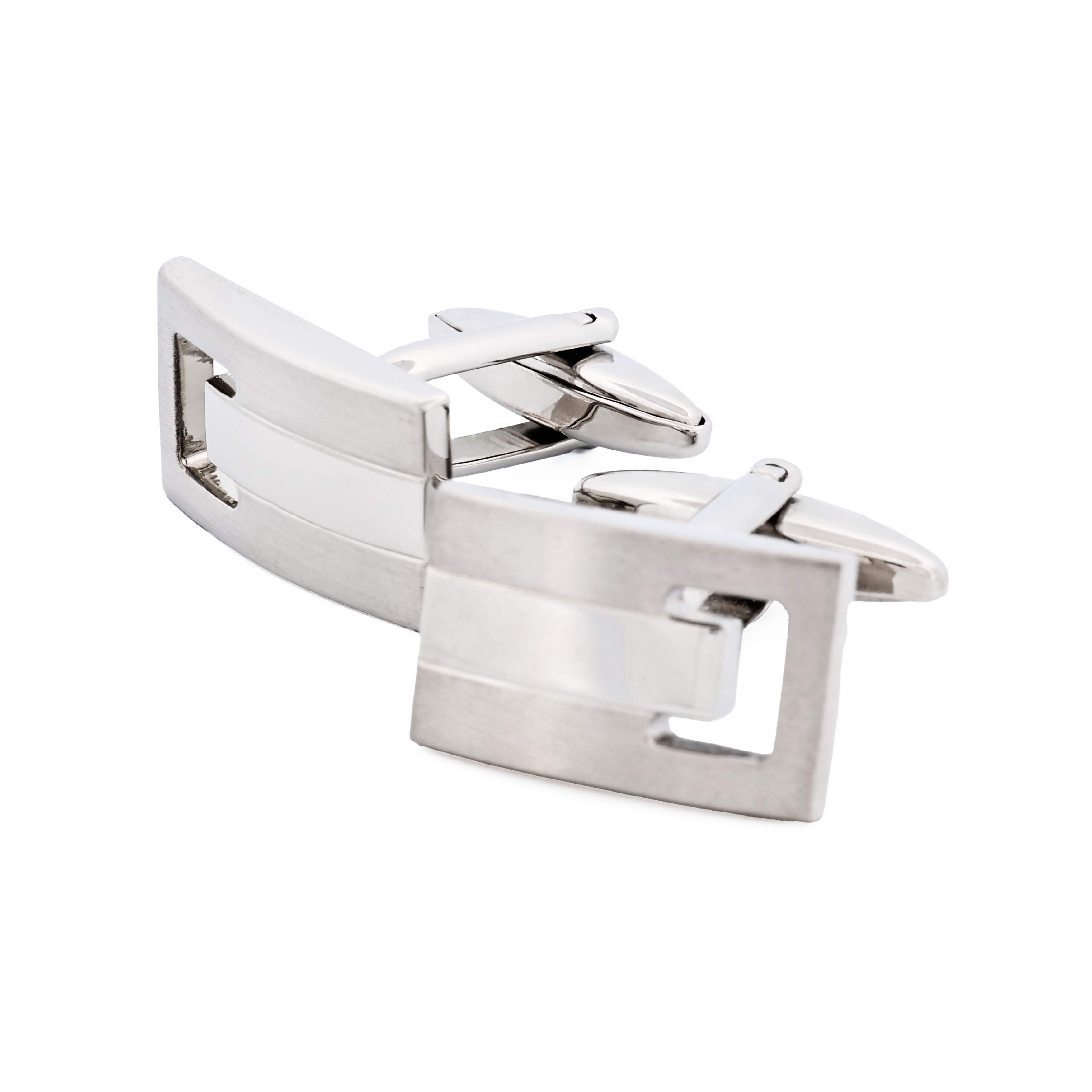 Rhodium Brush Rhodium Cufflinks
