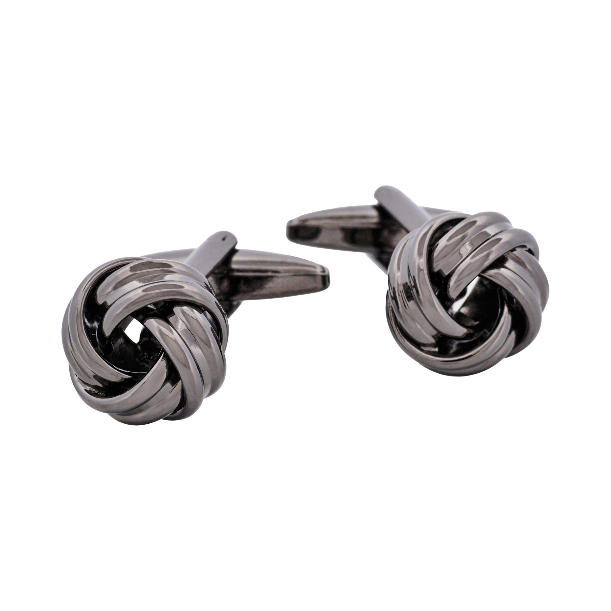 Gun Metal Large Knot Cufflinks