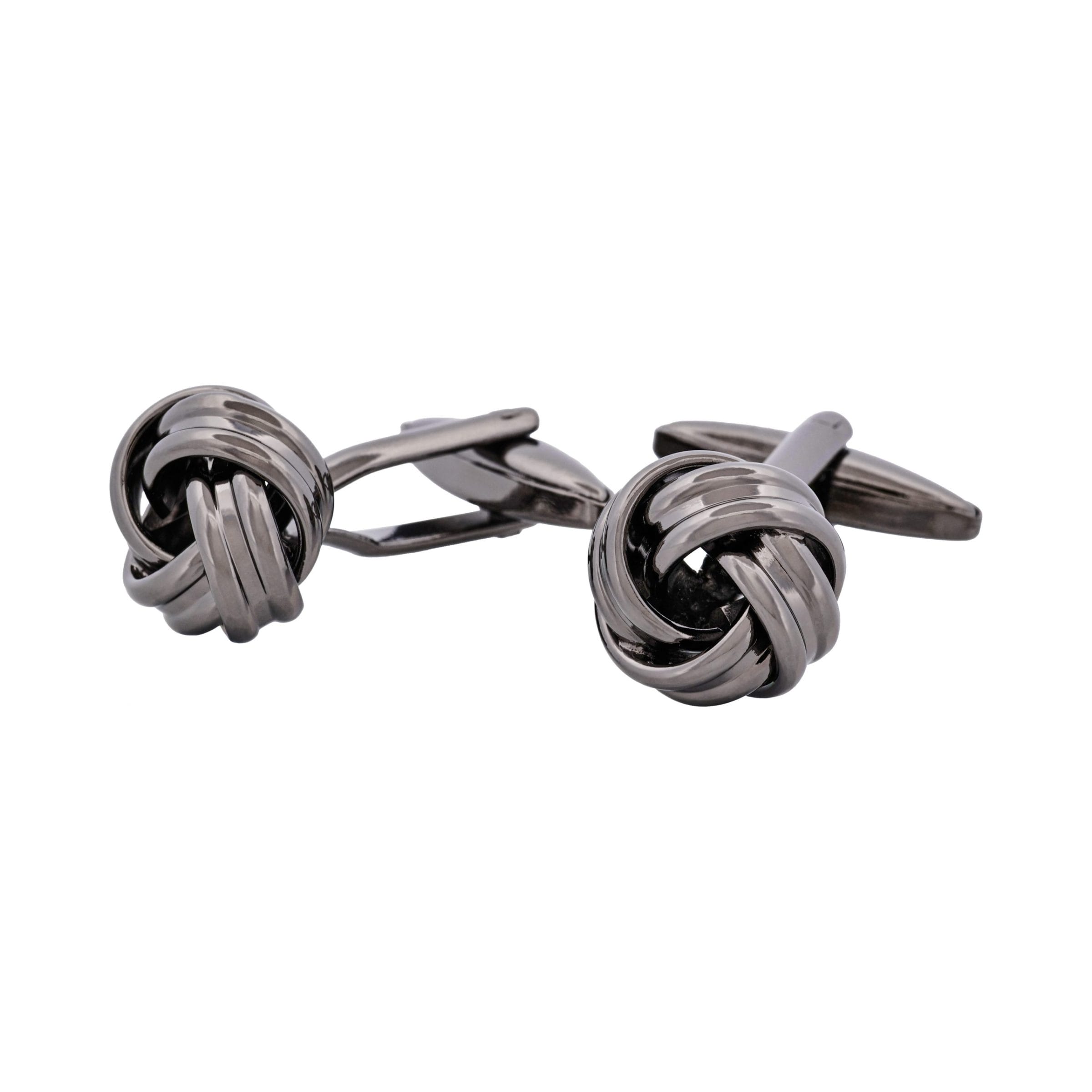 Gun Metal Large Knot Cufflinks