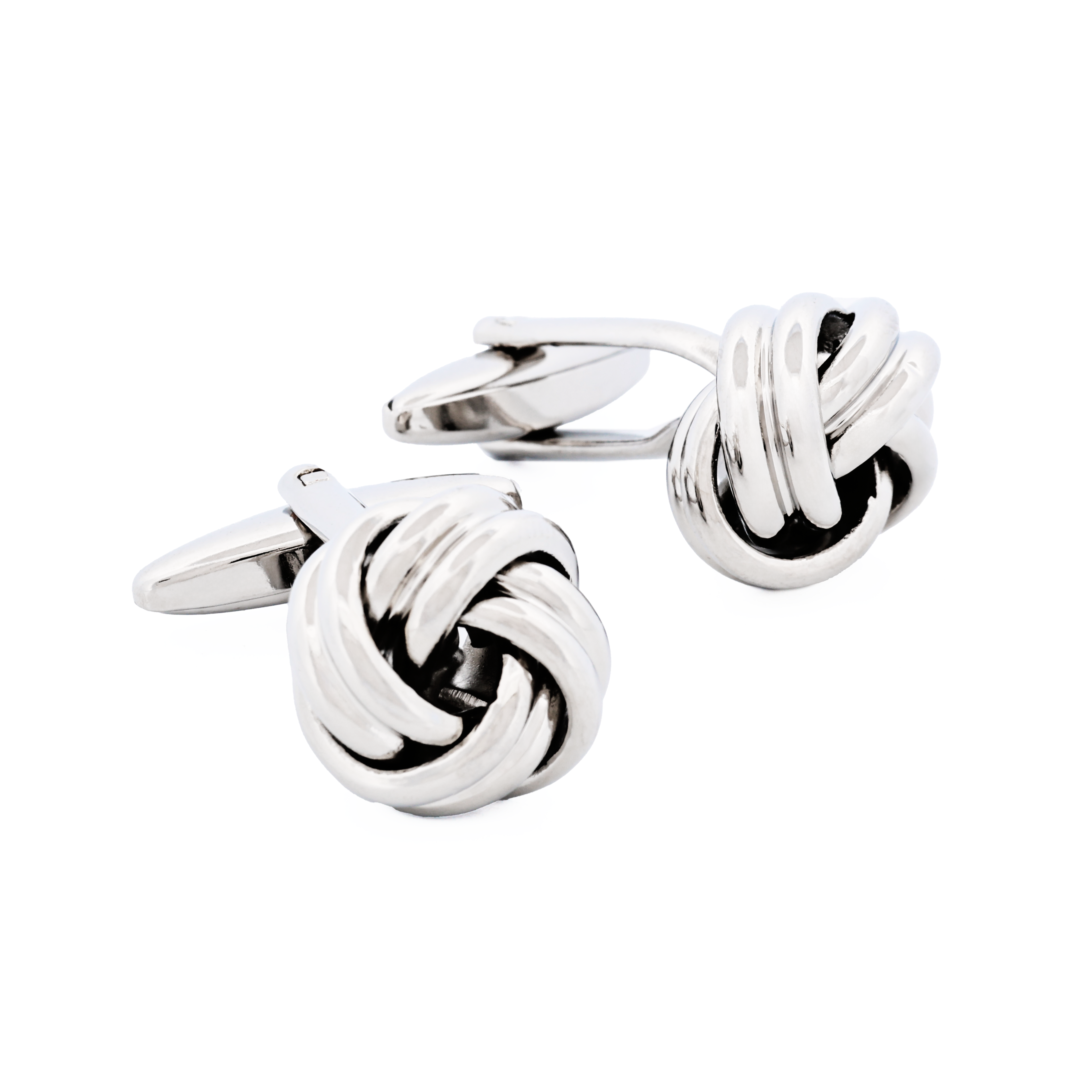 Rhodium Large Knot Cufflinks