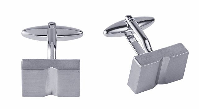 Brushed Rhodium Cufflinks