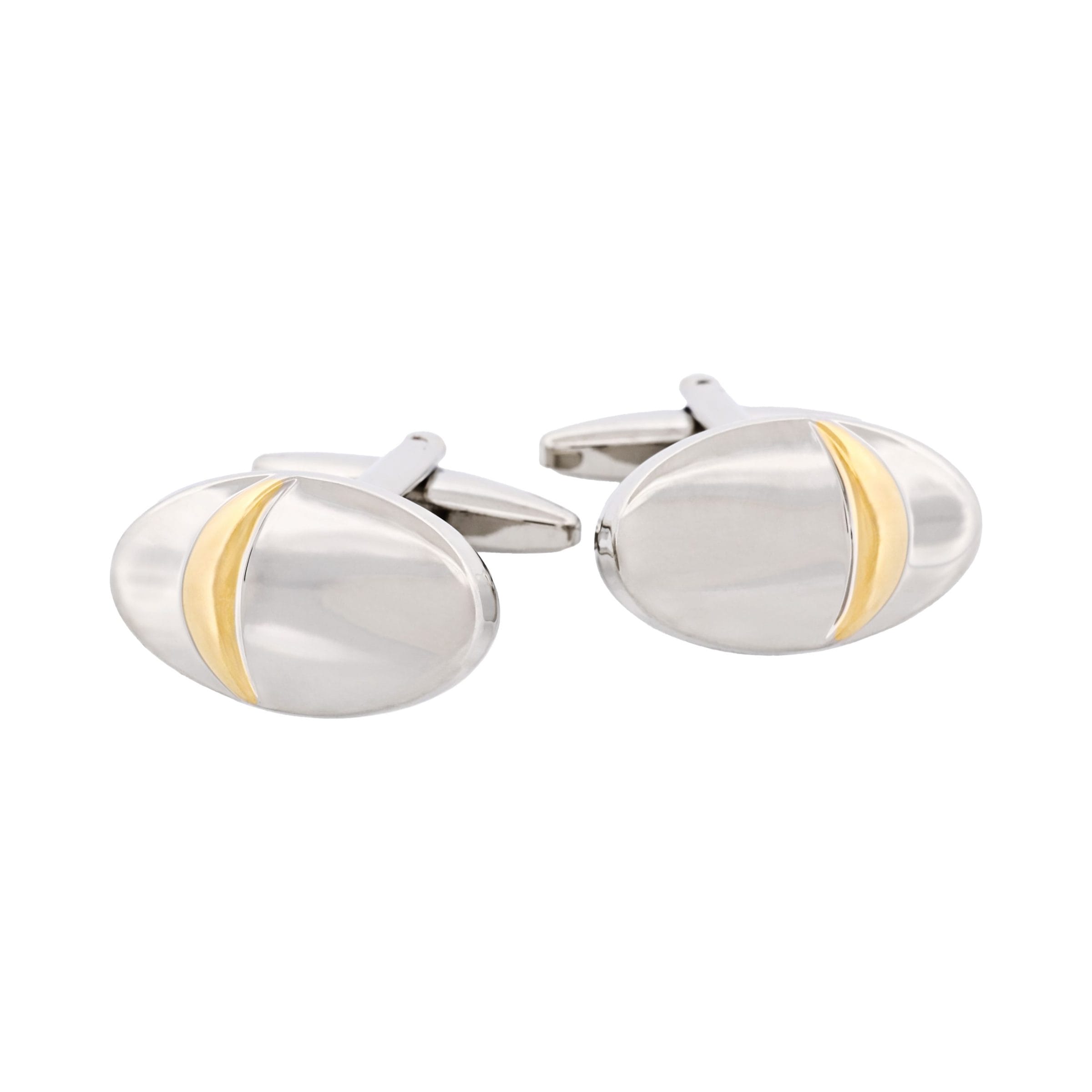 Brushed Rhodium & Polished Gold Cufflinks