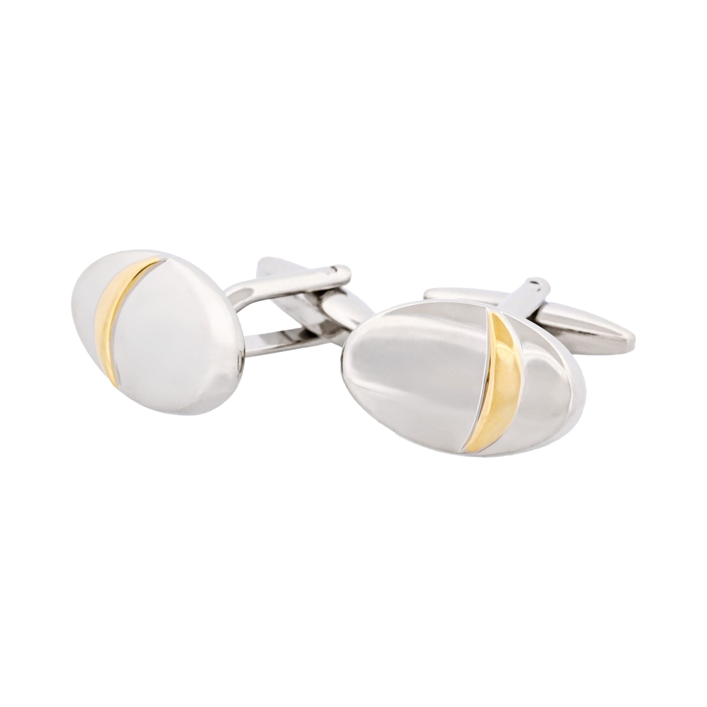 Brushed Rhodium & Polished Gold Cufflinks