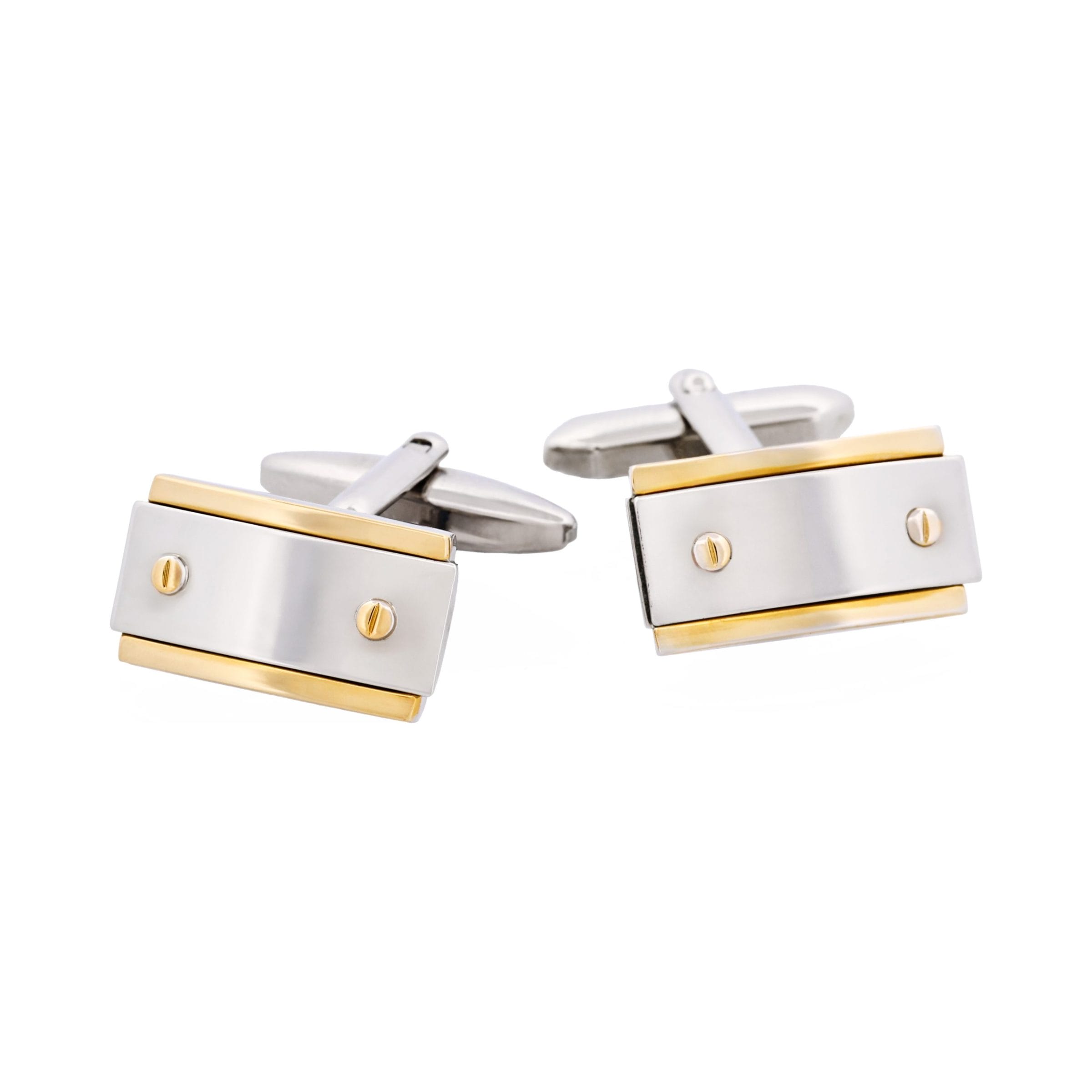 Rhodium & Gold Plated Trim Cufflinks