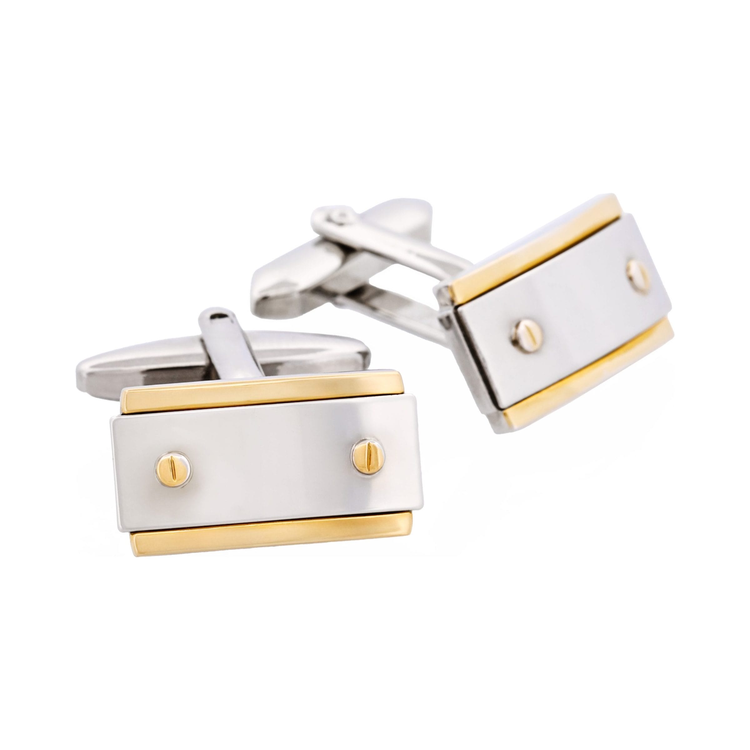 Rhodium & Gold Plated Trim Cufflinks