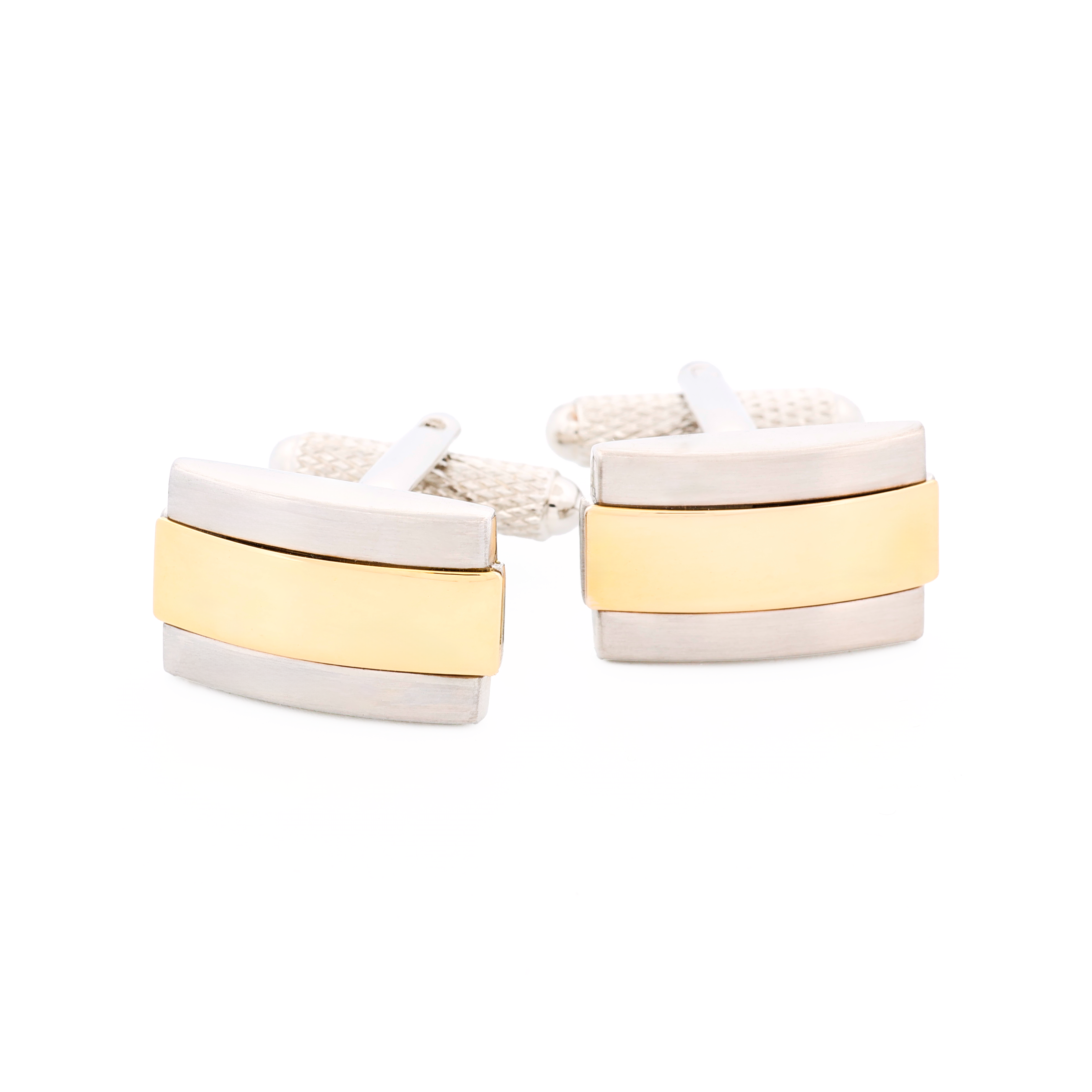Brush Rhodium Gold Cufflinks
