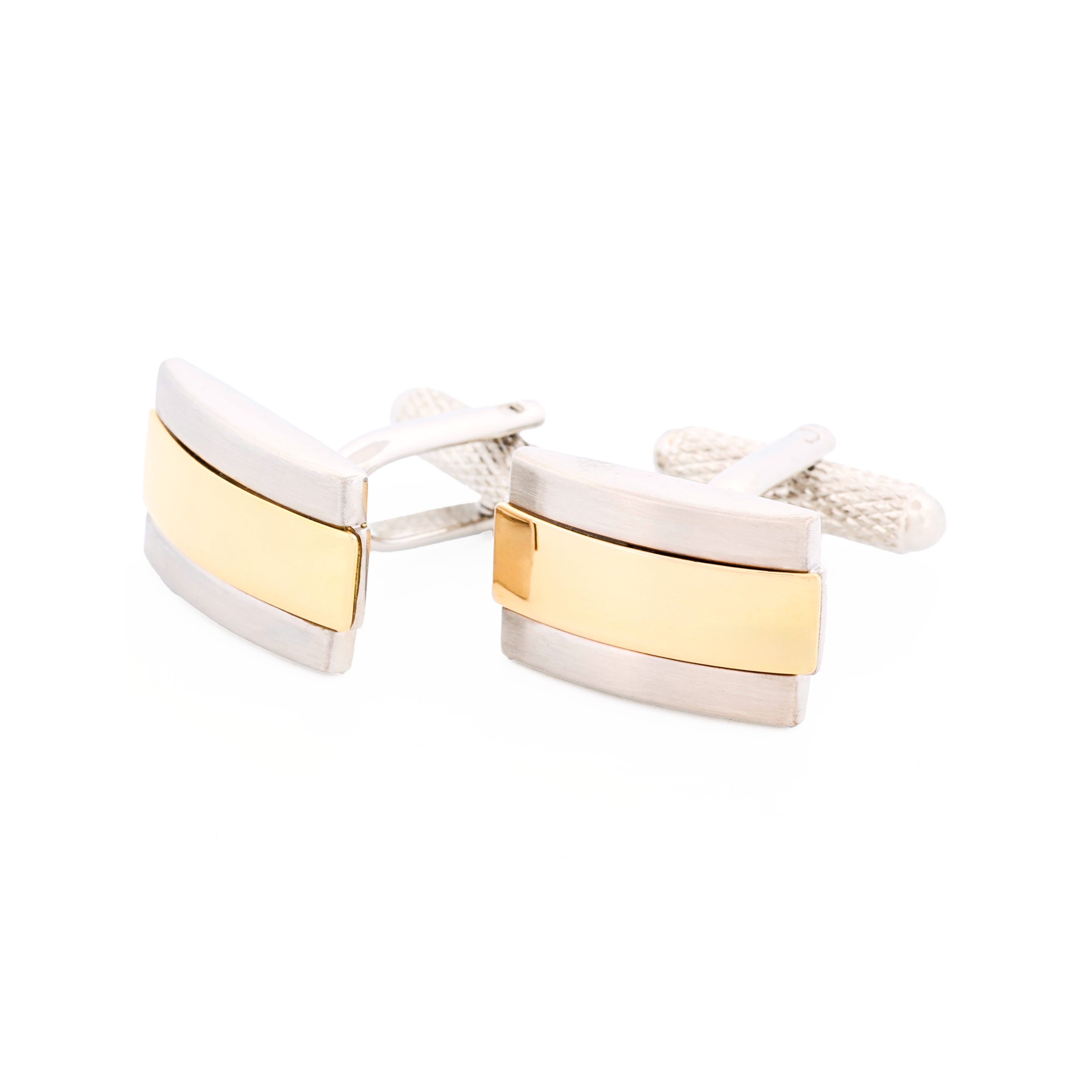 Brush Rhodium Gold Cufflinks