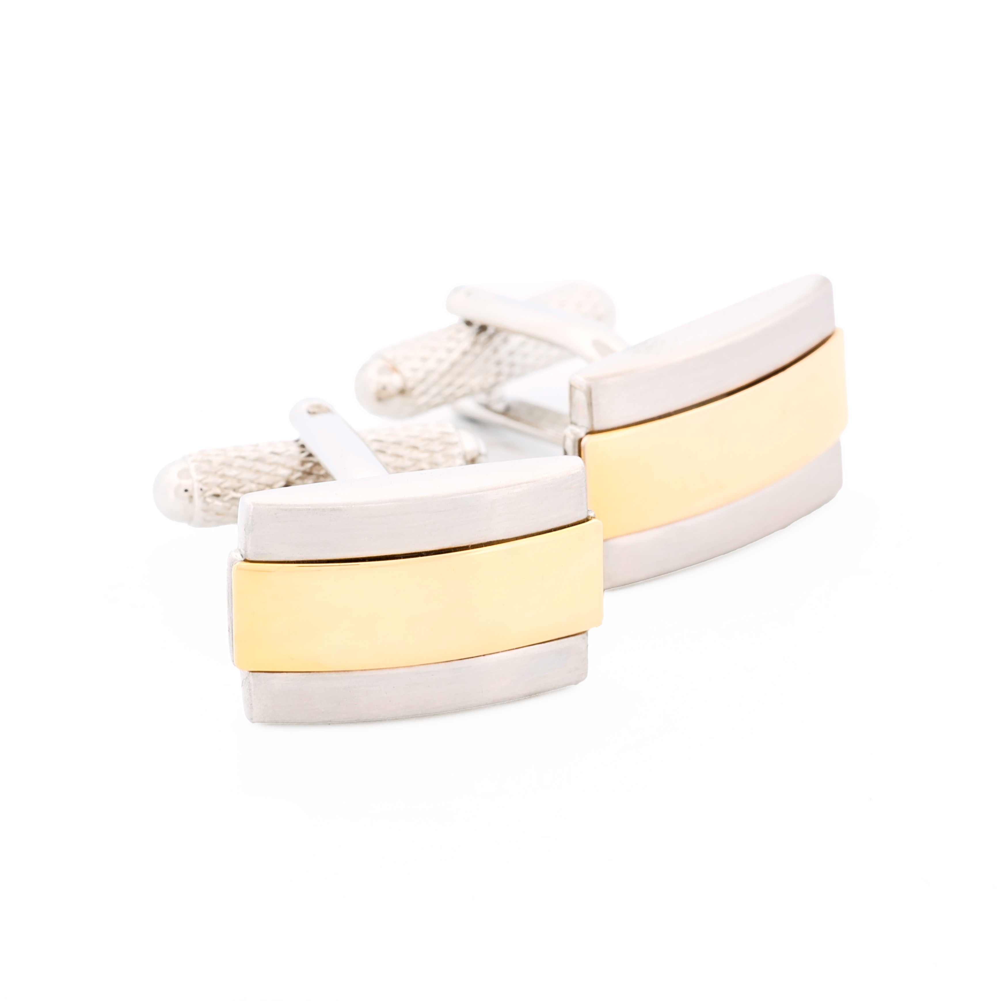 Brush Rhodium Gold Cufflinks