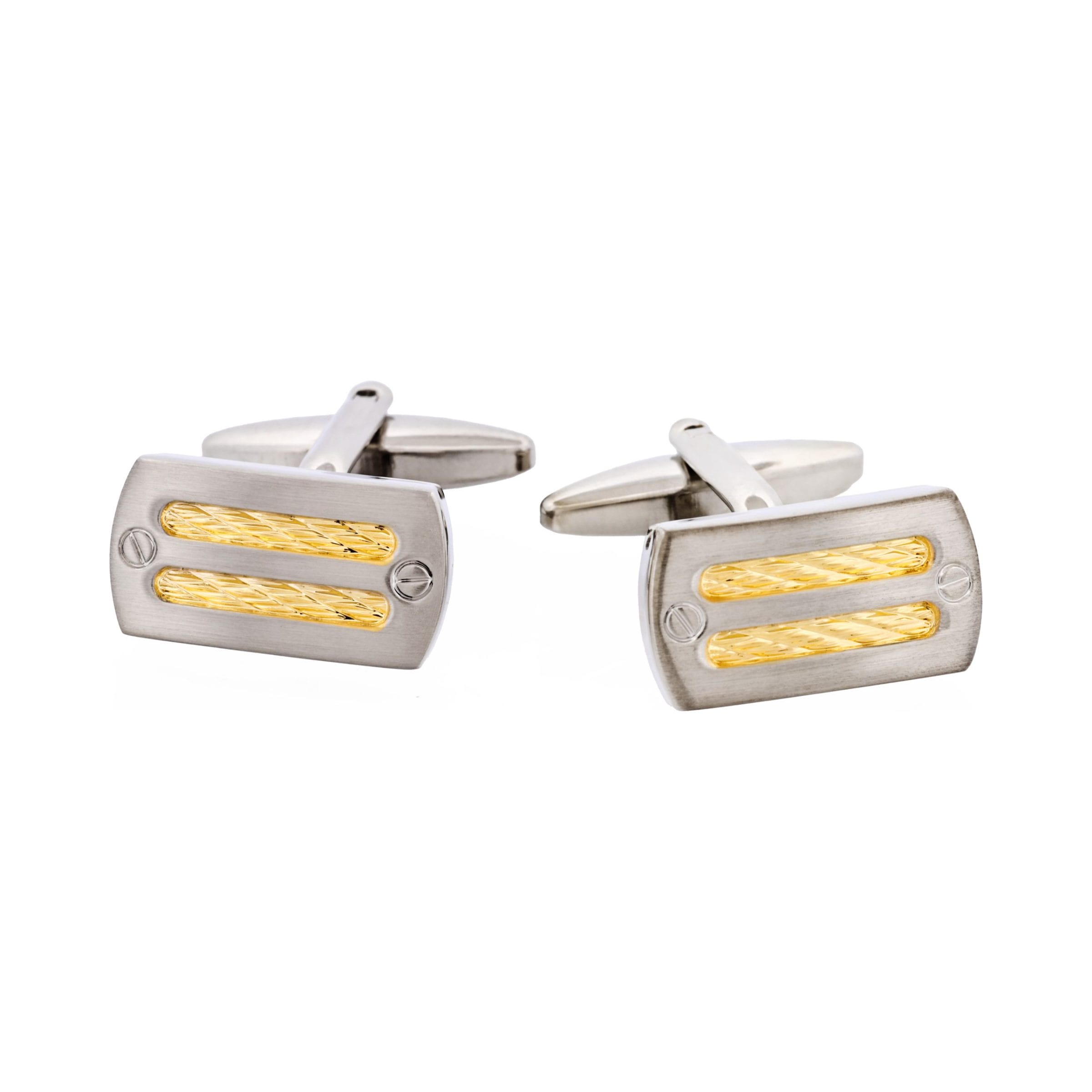 Rhodium & Gold Plated Cable Cufflinks