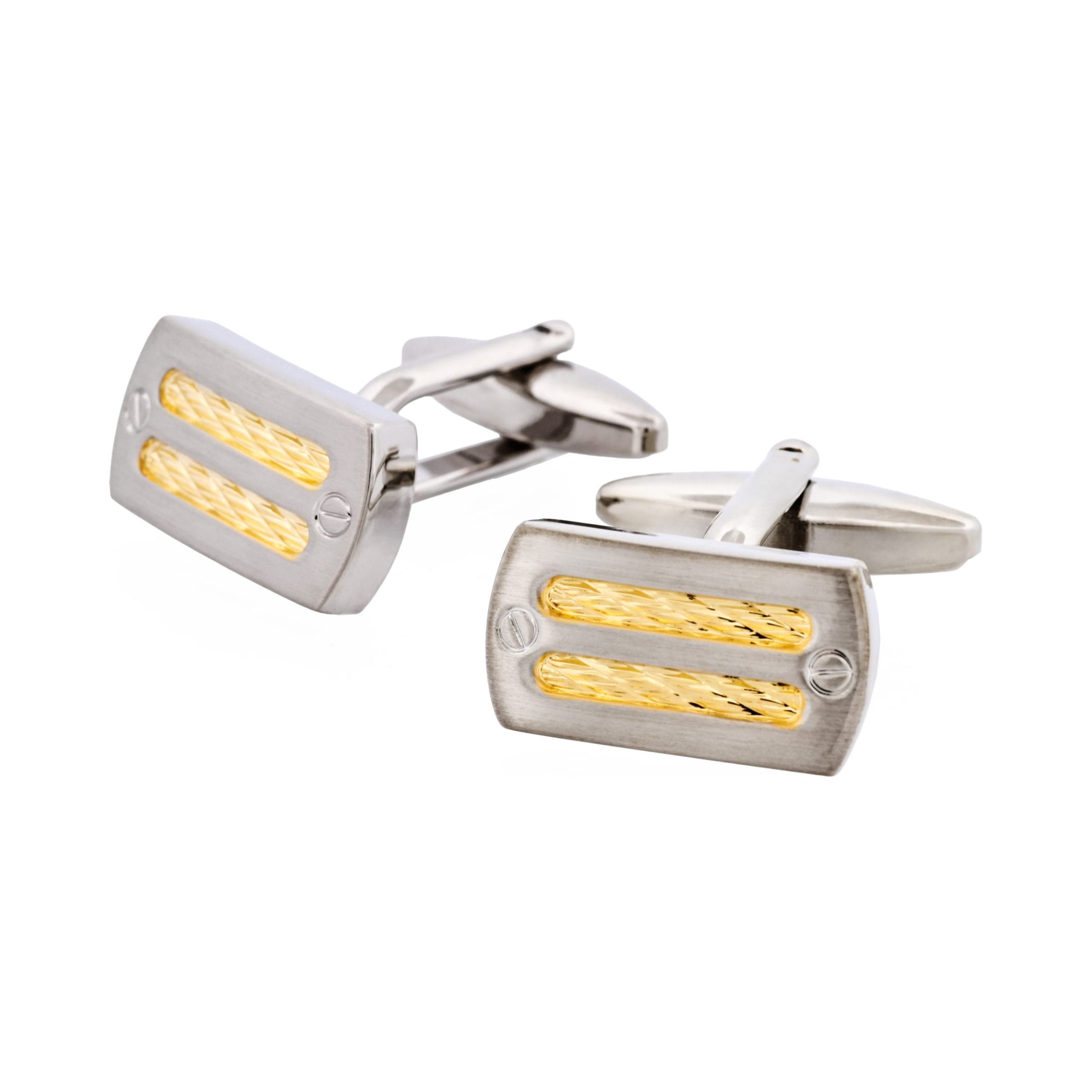 Rhodium & Gold Plated Cable Cufflinks