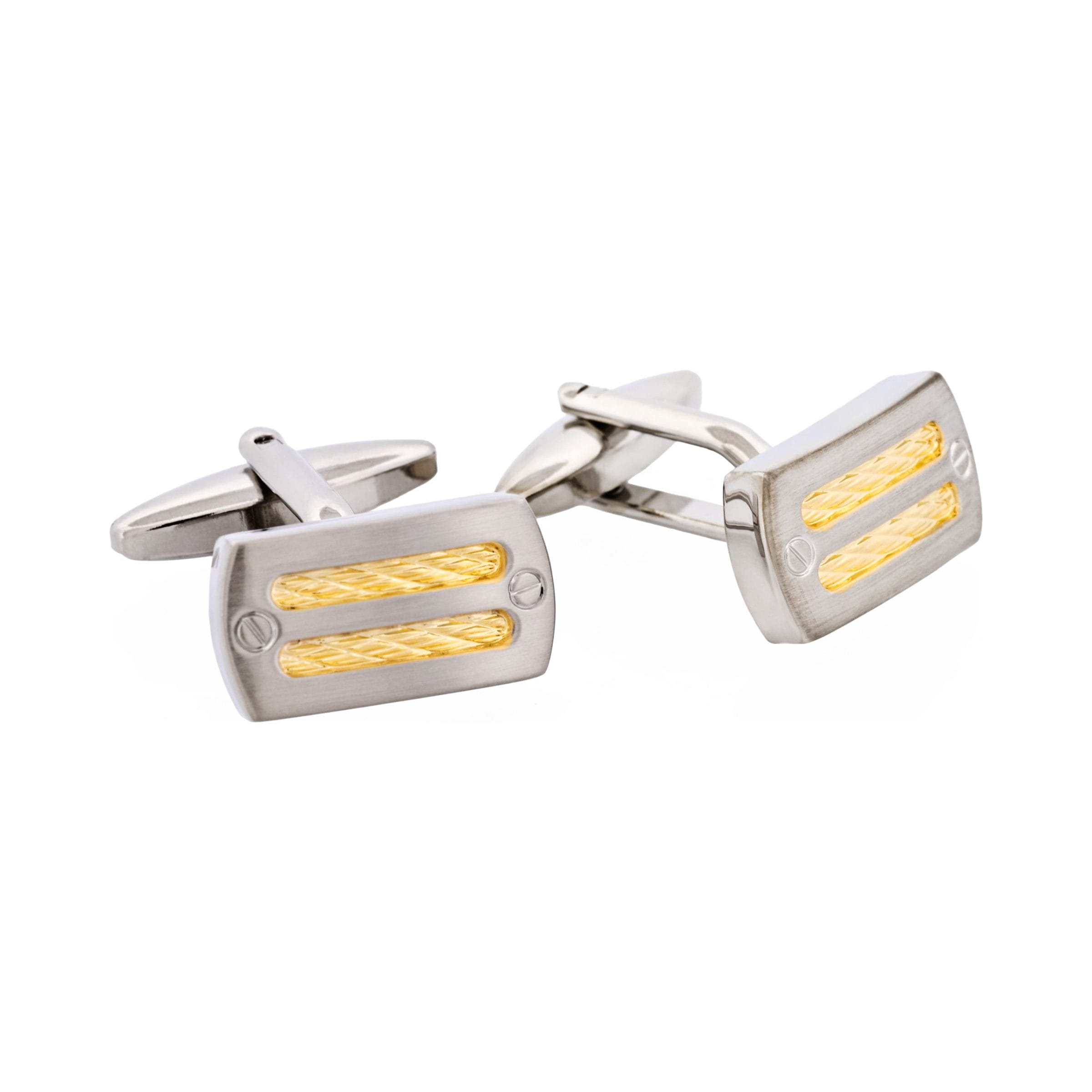 Rhodium & Gold Plated Cable Cufflinks