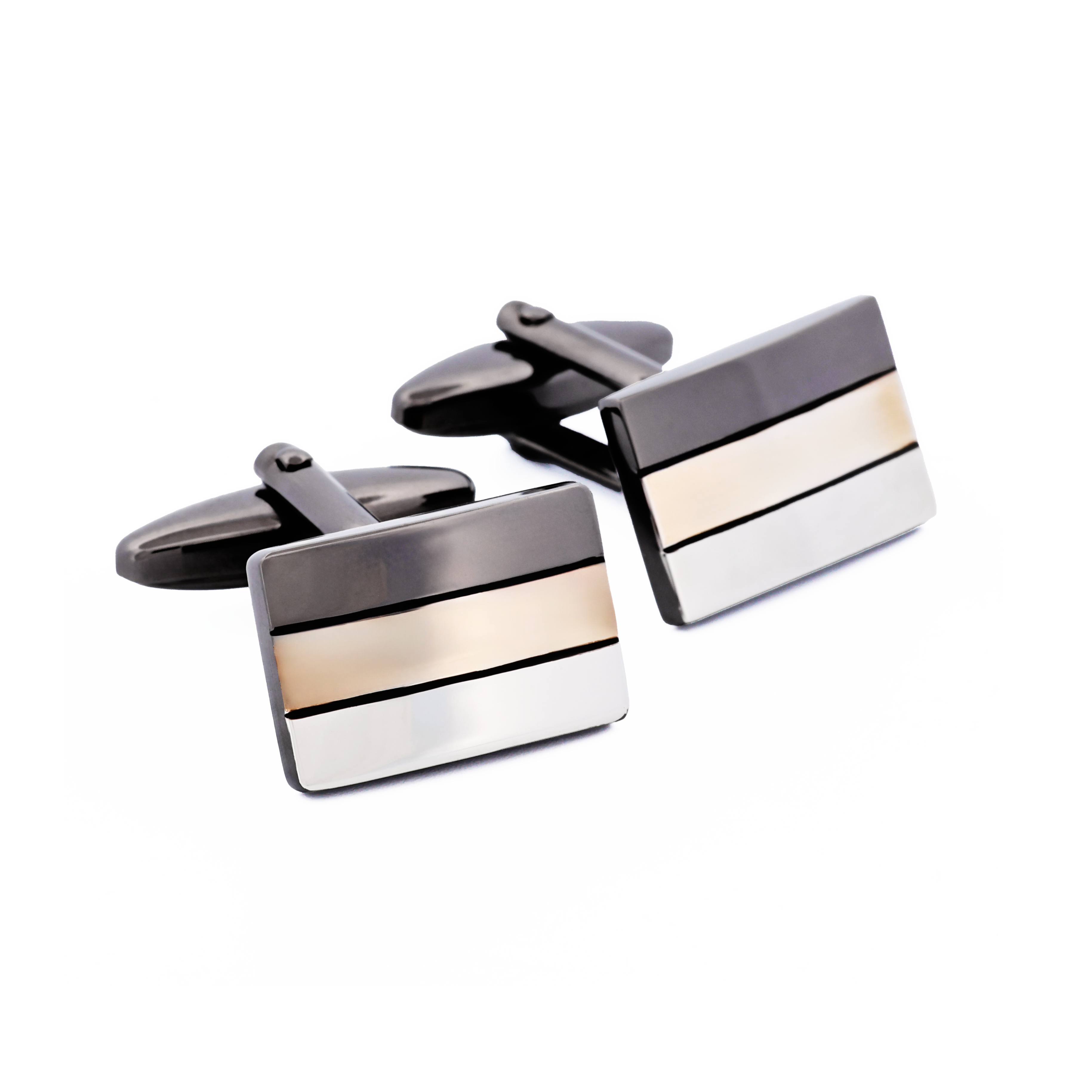 Rhodium Gold Gun Metal Cufflinks